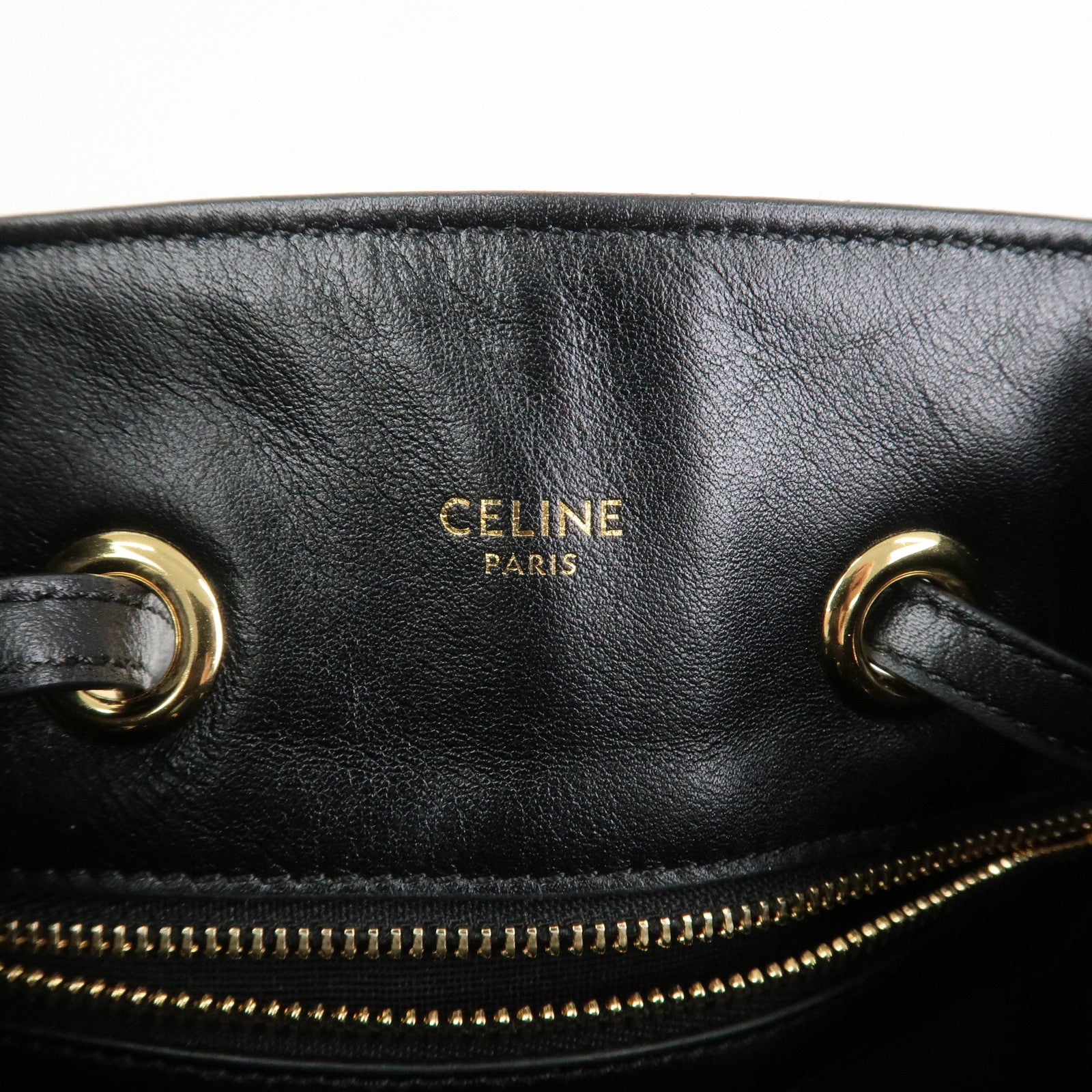 CELINE Quilted Leather Backpack Rucksack Shoulder Bag Black