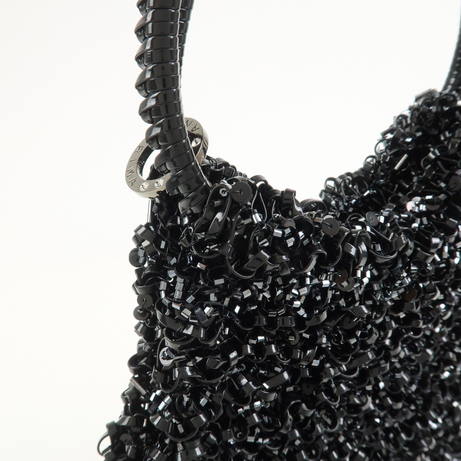 ANTEPRIMA Wire Bag PVC Beads Hand Bag Shoulder Bag Black