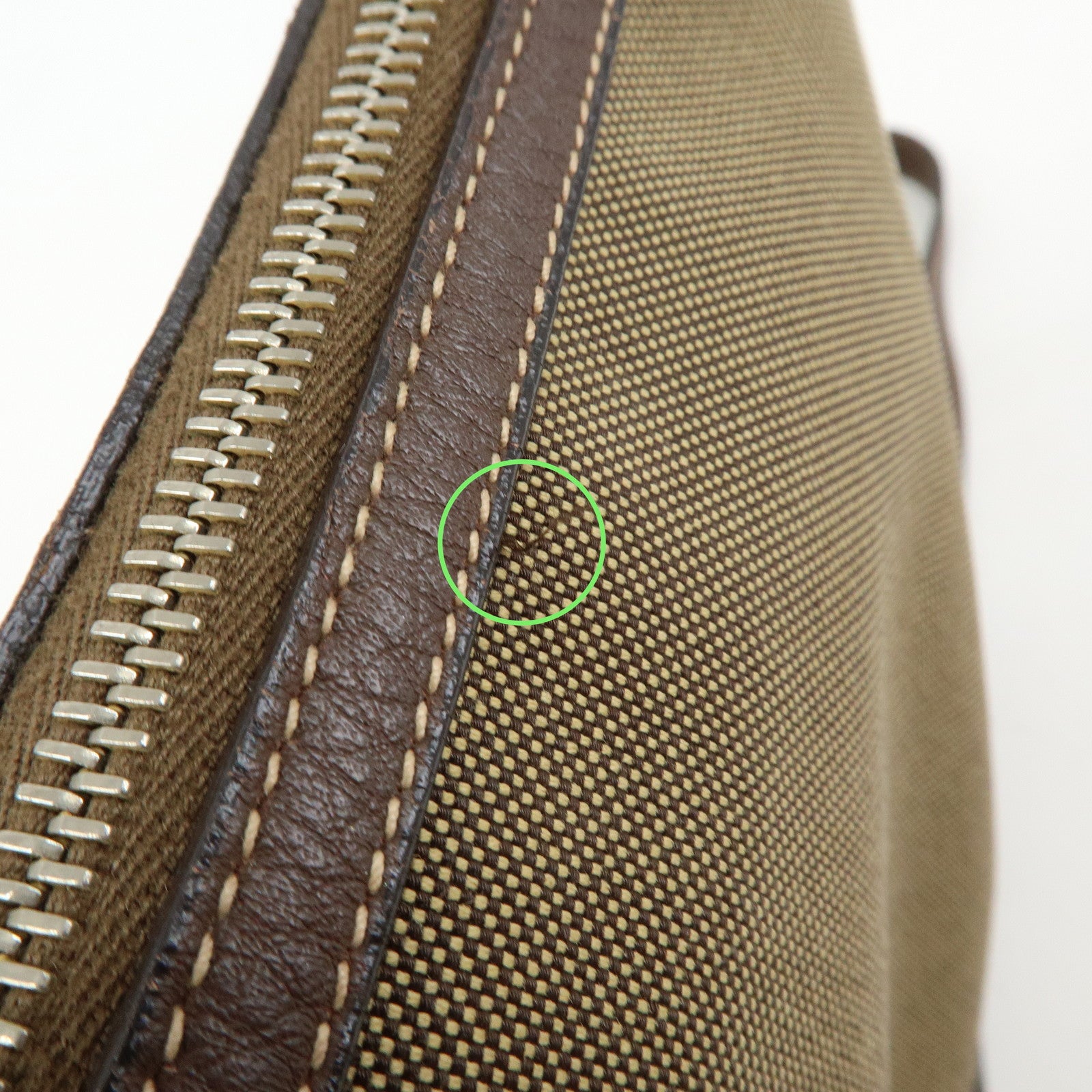 PRADA Logo Jacguard Leather Shoulder Bag Crossbody Bag Brown 1BT867