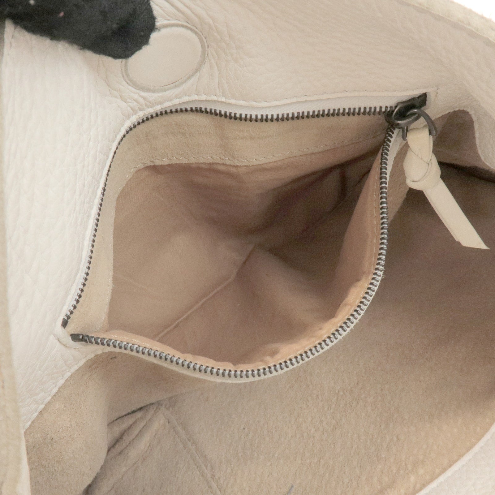 BOTTEGA VENETA Cervo Leather Shoulder Bag Hand Bag White 133507