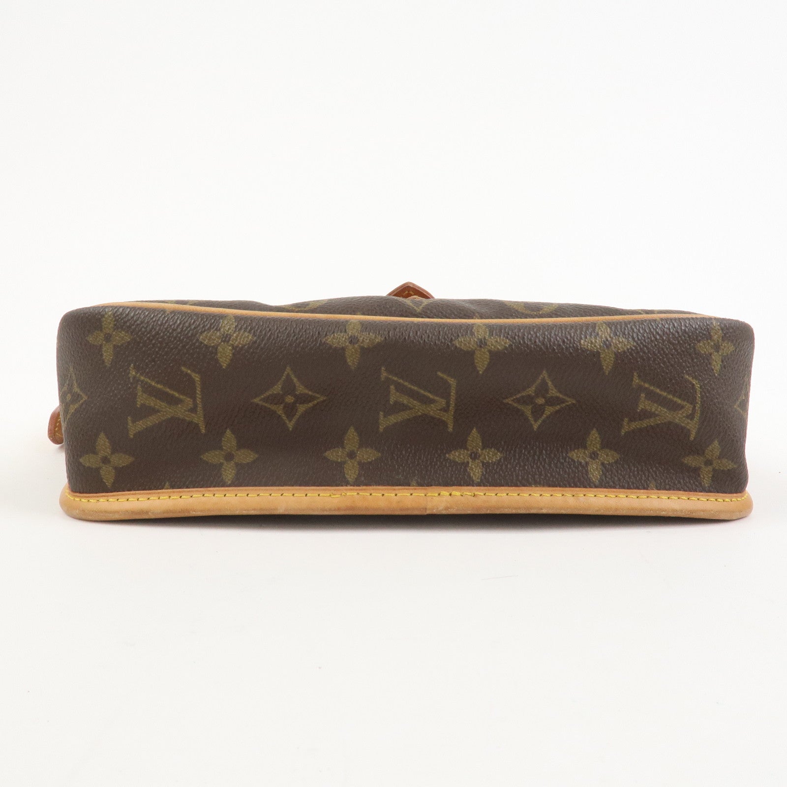 Louis Vuitton Monogram Gibeciere PM Shoulder Bag Brown M42248