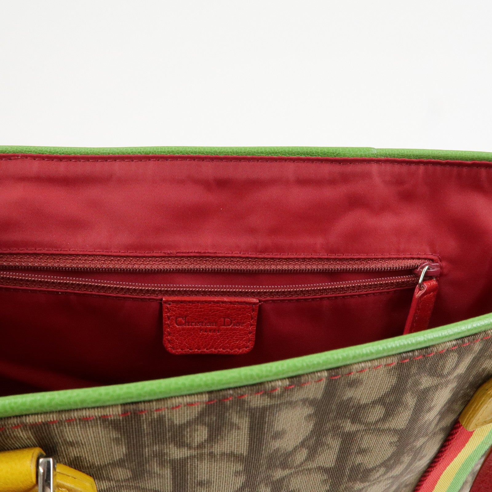 Christian Dior Rasta Trotter Canvas Leather Tote Bag Shoulder Bag