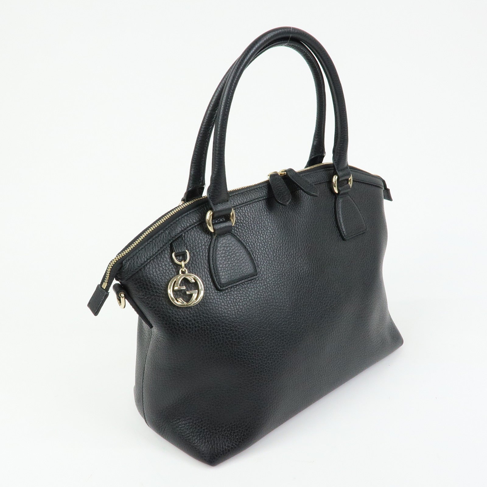 GUCCI Interlocking G Calf Leather 2Way Hand Bag Shoulder Bag 449651