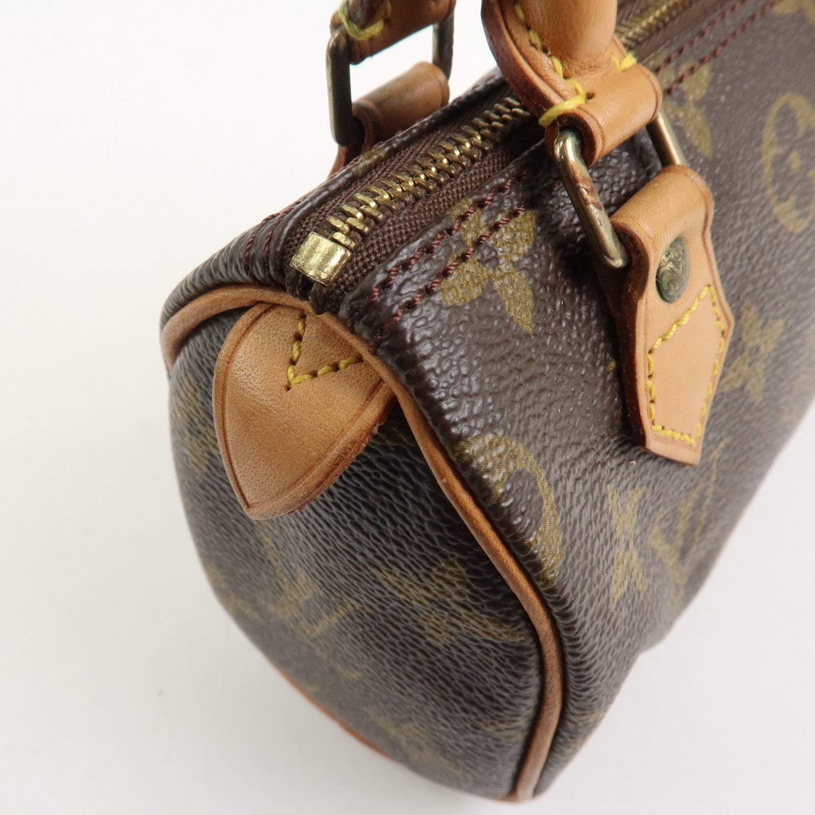 Louis Vuitton Monogram Mini Speedy Hand Bag Brown M41534