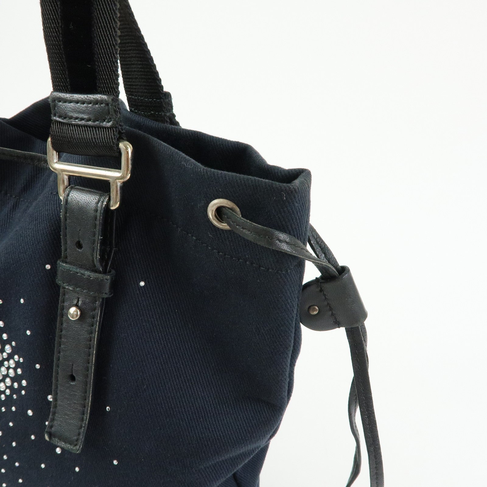 SAINT LAURENT PARIS Kahala Tote Bag Hand Bag Studs Black 143956