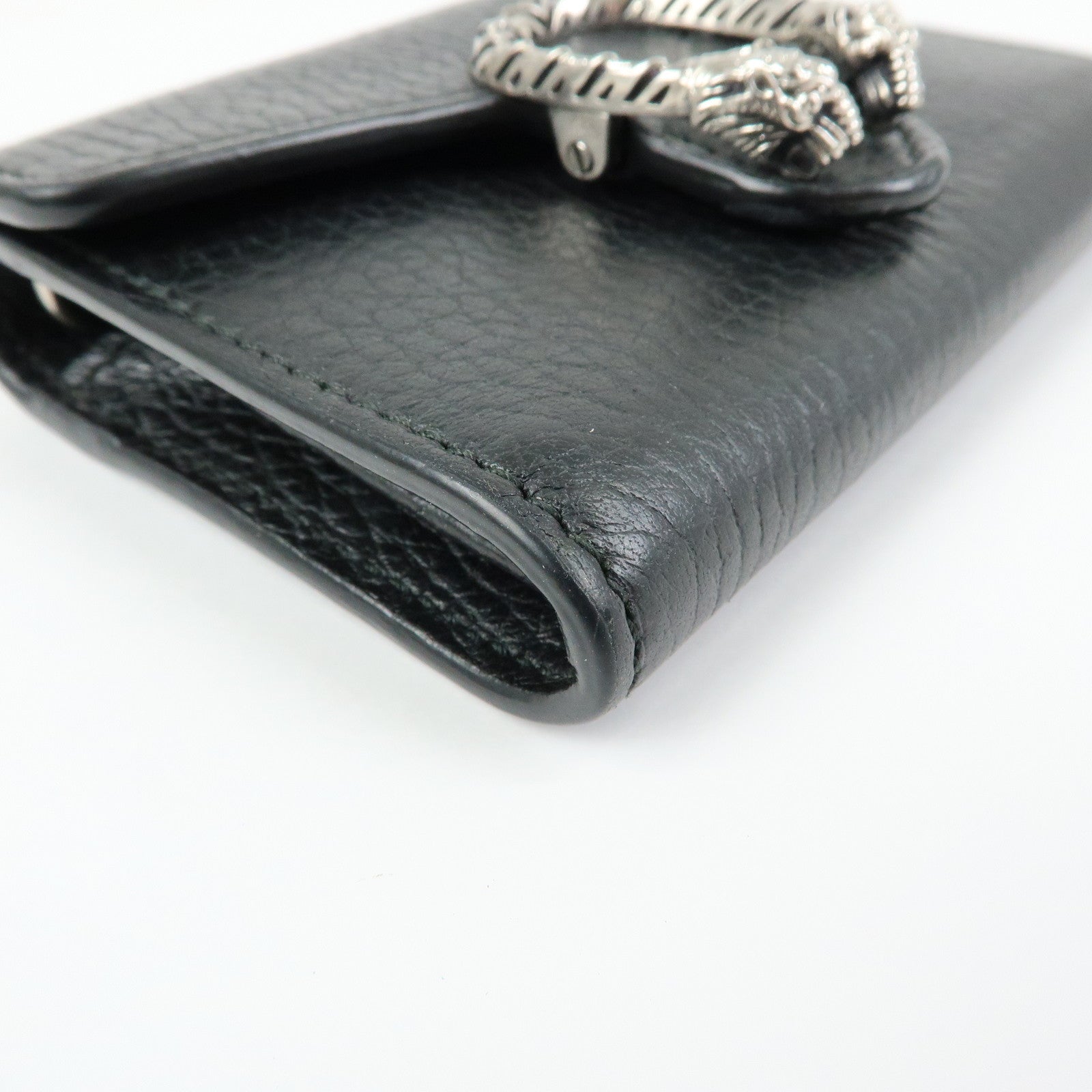 GUCCI Dionysus Leather Compact Wallet Coin Case Black 574930