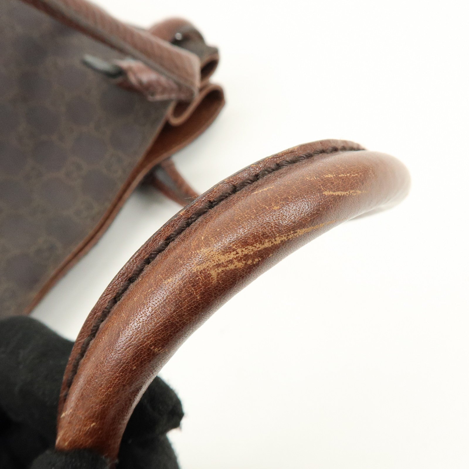 GUCCI Horsebit GG Canvas Leather Tote Bag Shoulder Bag Brown 101971