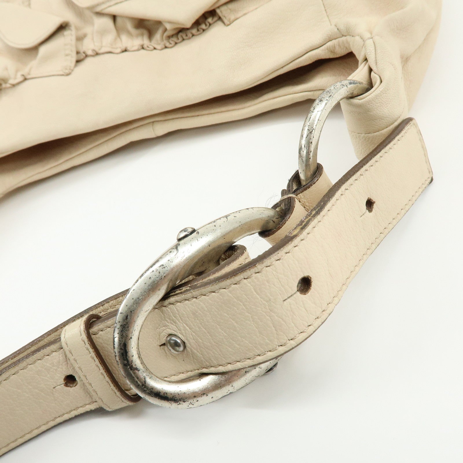 SAINT LAURENT PARIS YSL Nadja Shoulder Bag Light Beige 112937