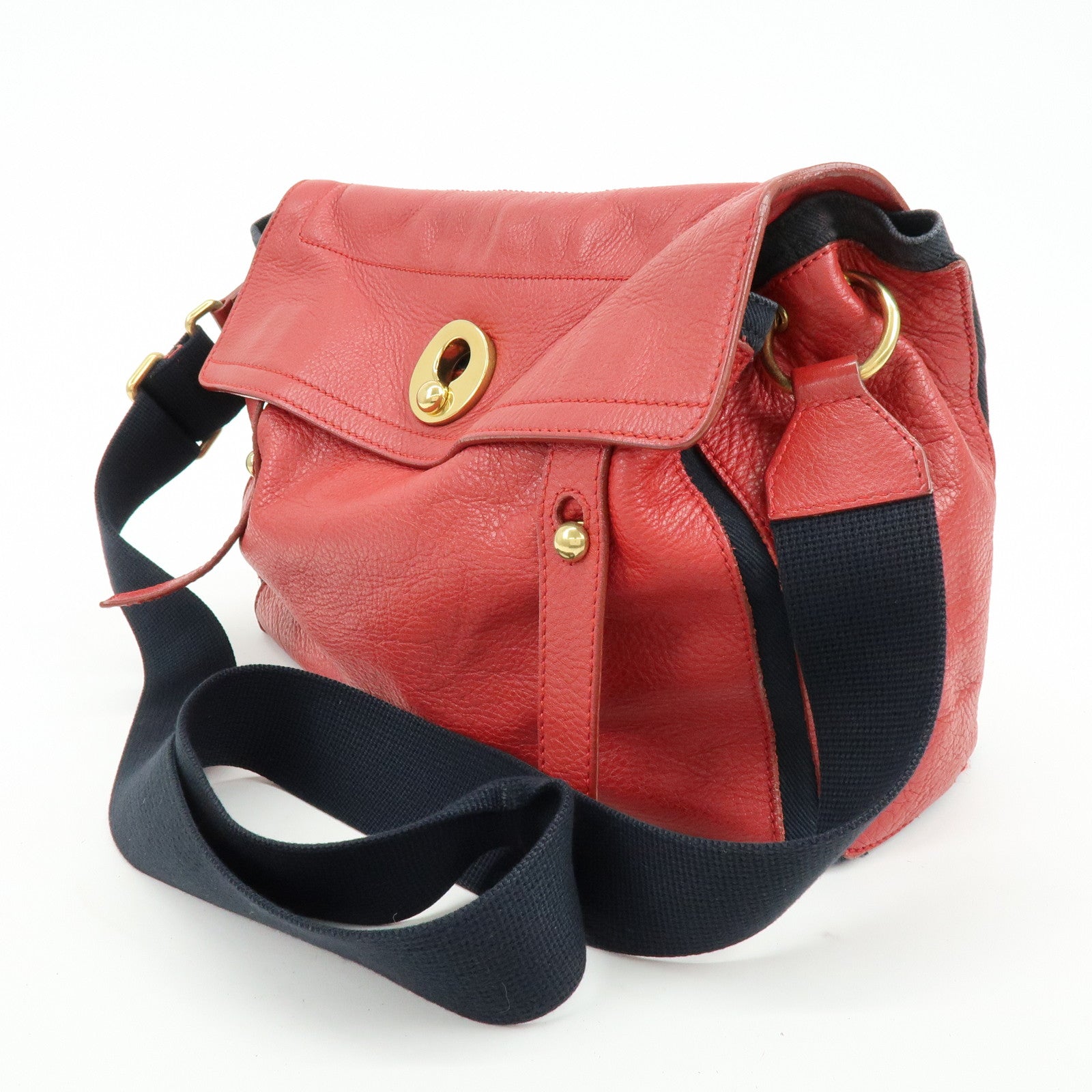 SAINT LAURENT PARIS Muse Two Leather Shoulder Bag Red 265707