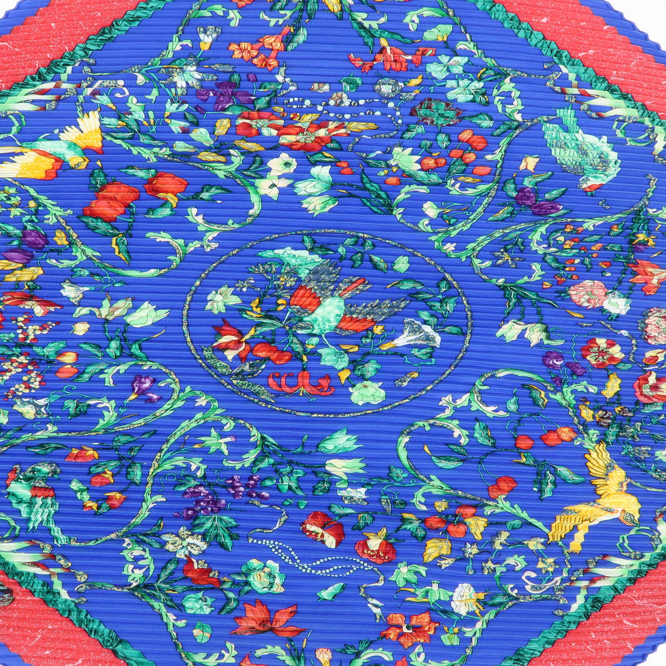 HERMES Pleated Carre90 Silk100% Scarf PIERRES d' ORIENT et OGGIDENT
