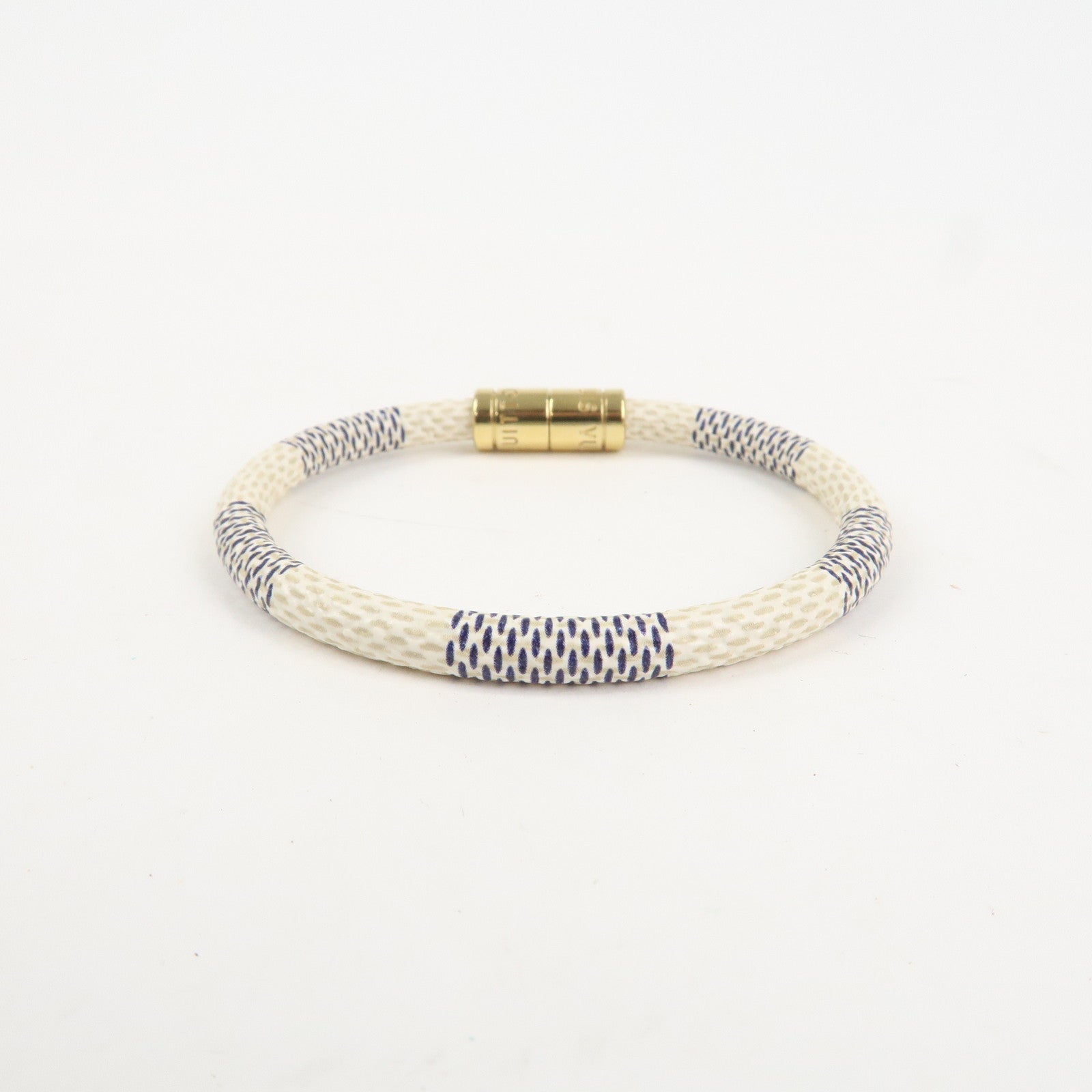 Louis Vuitton Damier Azur Canvas Bracelet Keep It Ivory M6607E Used