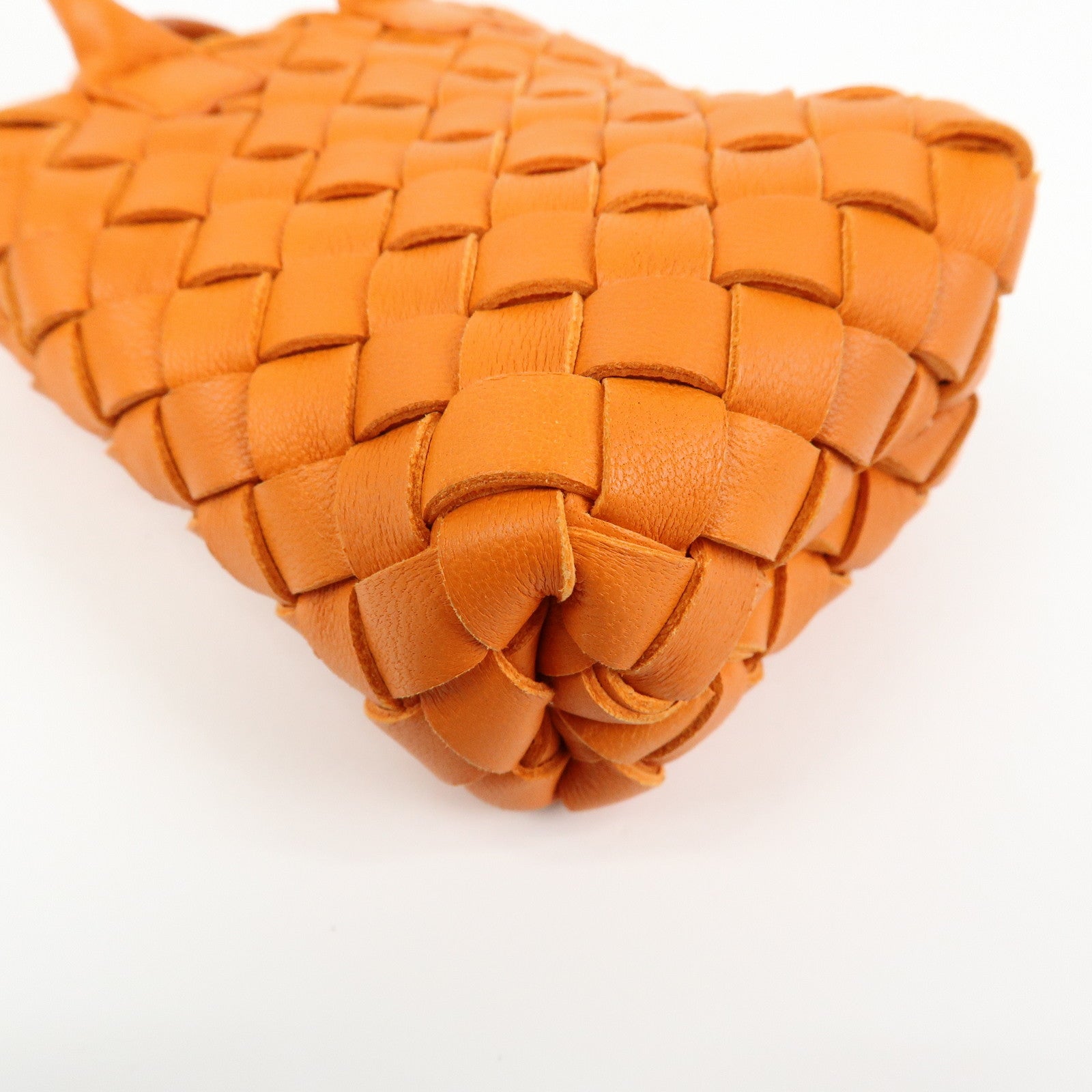 BOTTEGA VENETA Intrecciato Leather Bag Charm Orange 577778