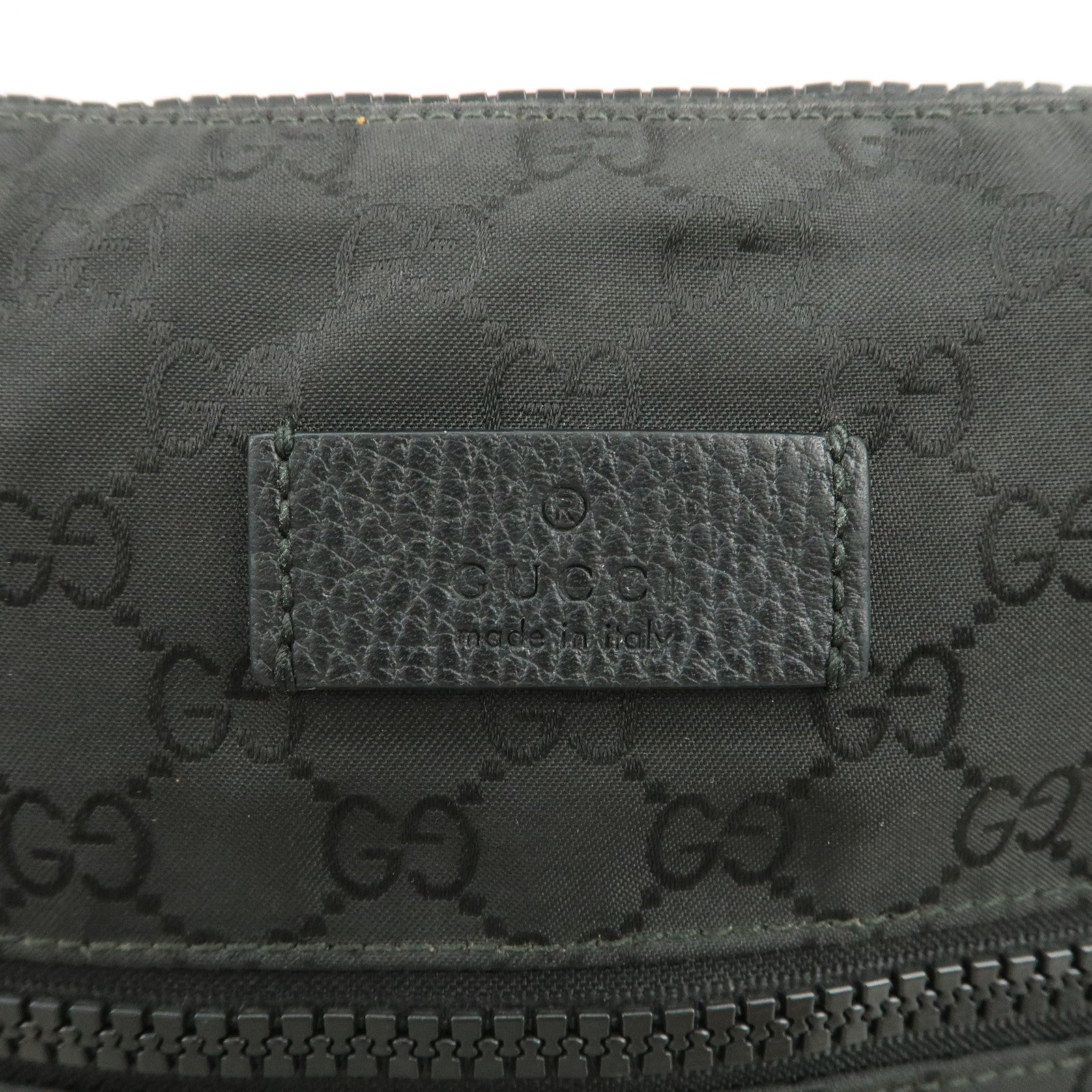 GUCCI Sherry GG Nylon Leather Shoulder Bag Black 509639