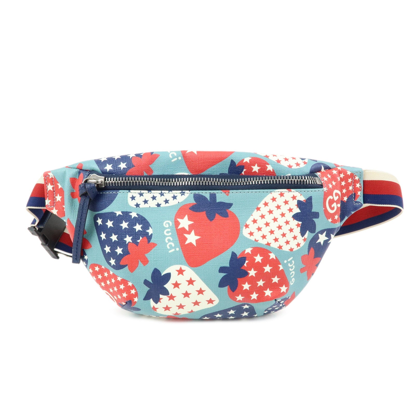 GUCCI  Children's Sherry PVC Waist Pouch Body Bag Strawberry 502095