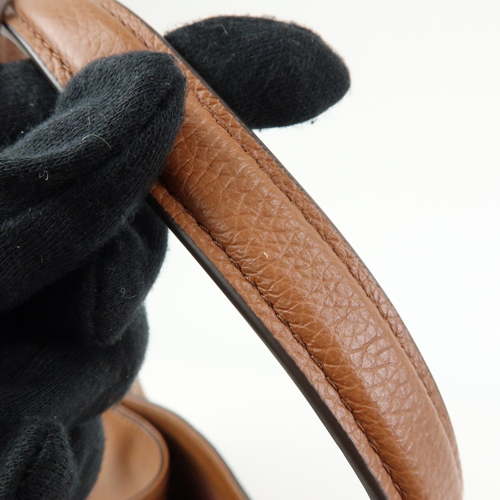 COACH Logo Leather Shoulder Bag Hand Bag Brown