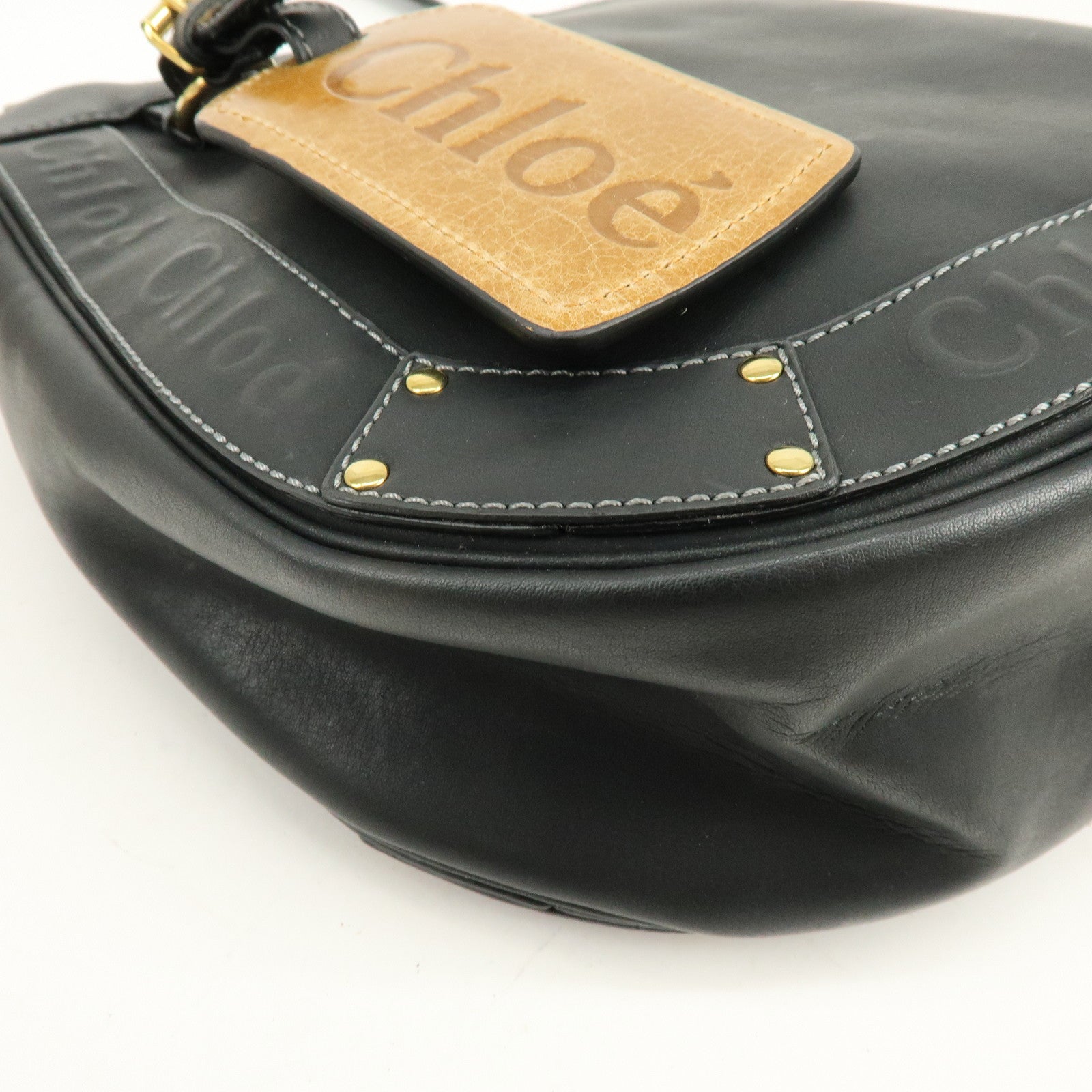Chloe Eden Leather Tassel Shoulder Bag Crossbody Bag Black
