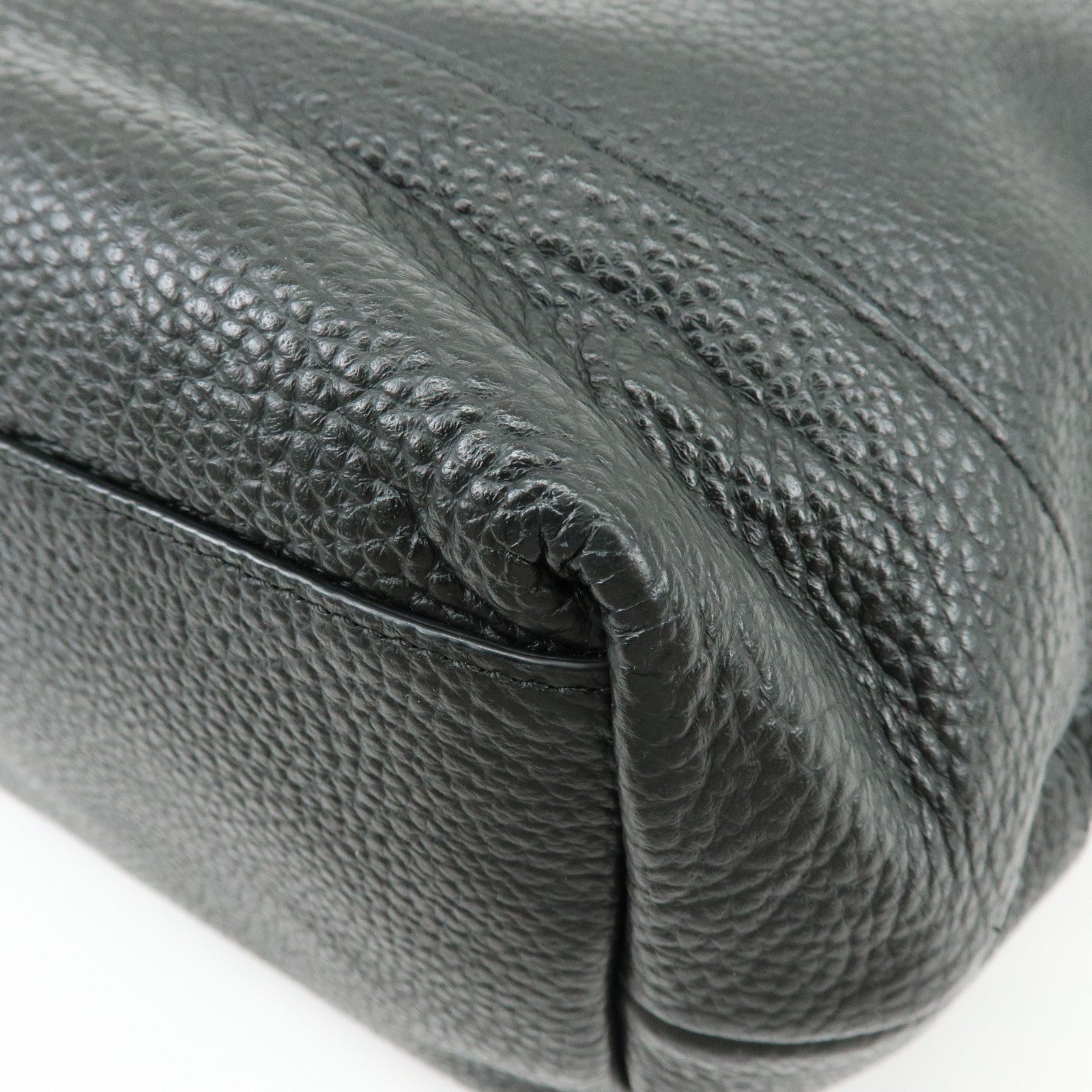 COACH Leather Tote Bag Hand Bag Shoulder Bag Black