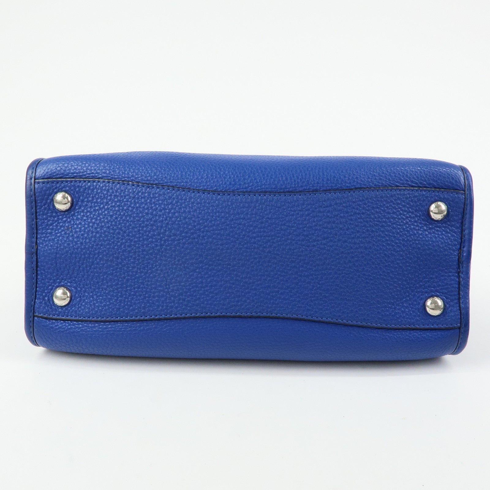 PRADA Vitello Dino Leather 2Way Bag Shoulder Bag Blue BL0805