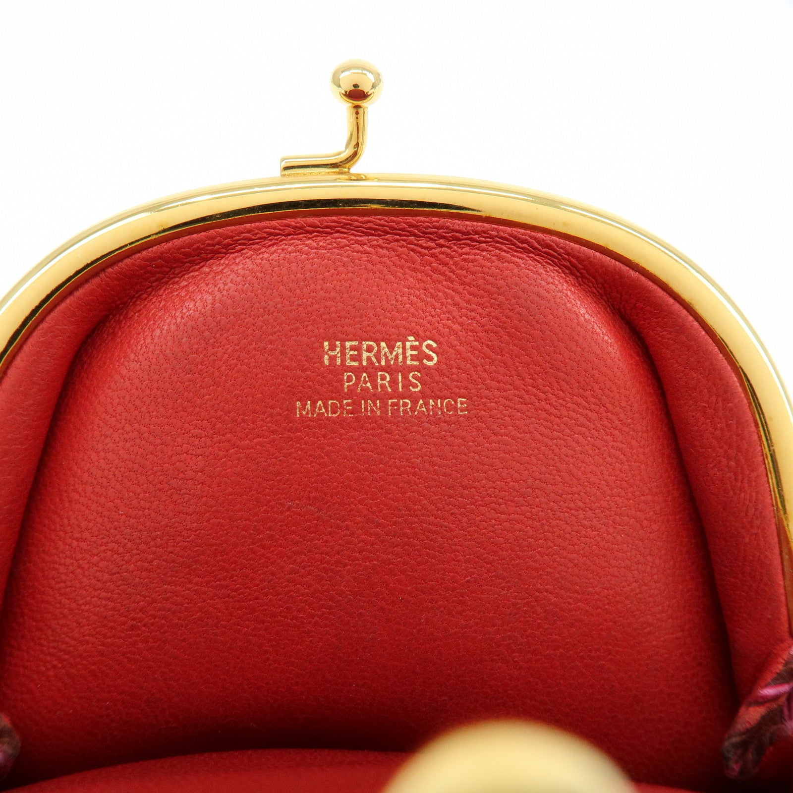HERMES Vibrato Emile Kiss Lock Coin Case Coin Purse Purple