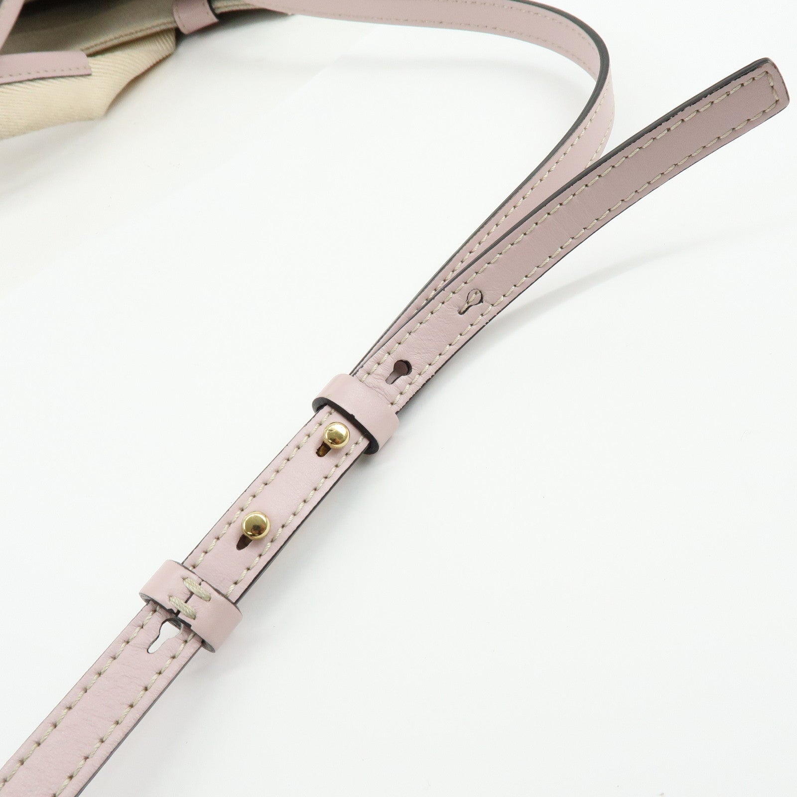 Chloe Woody Canvas Leather 2Way Bag Shoulder Bag Natural Pink