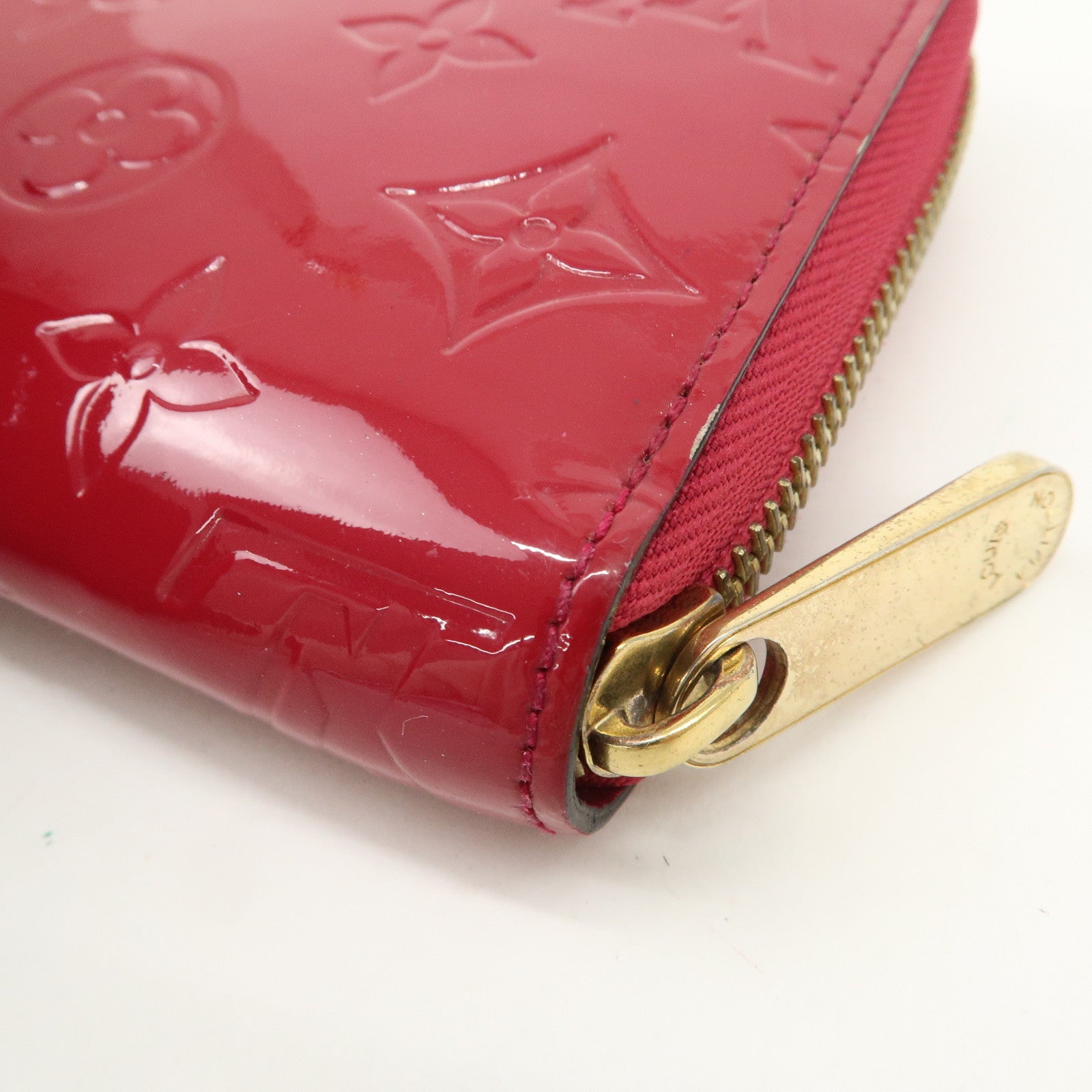 Louis Vuitton Monogram Vernis Round Zippy Wallet Rose Indien M91597 Used