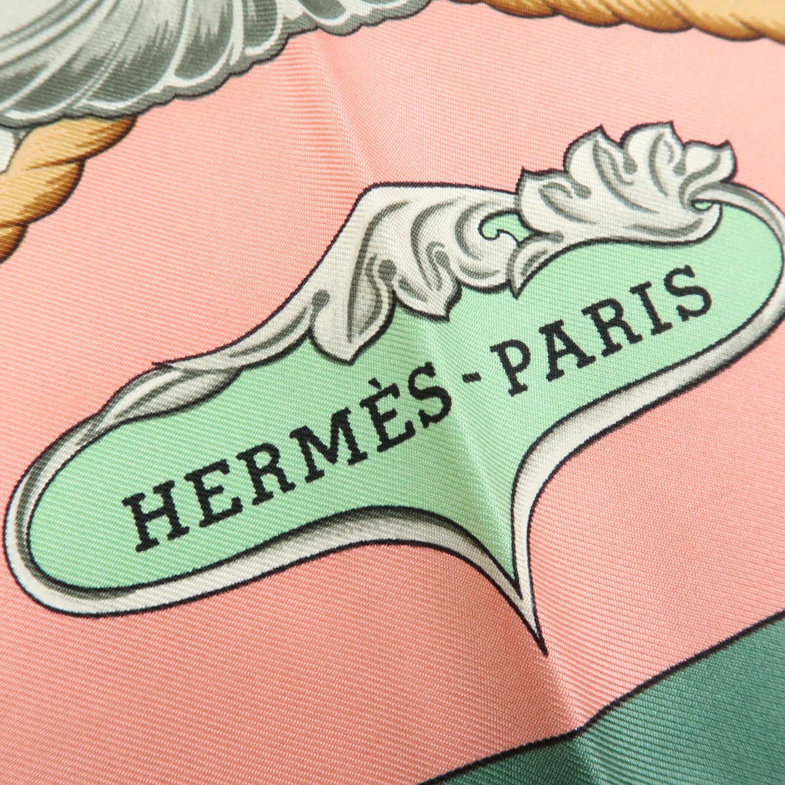 HERMES Carre 90 Silk 100% Scarf Sailing Age Sailing Ship Angel