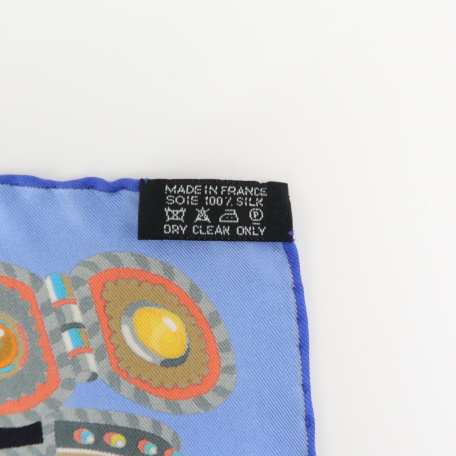 HERMES Carre 90 Silk 100% Scarf SOUS LE GIDE DE MARS Black Blue