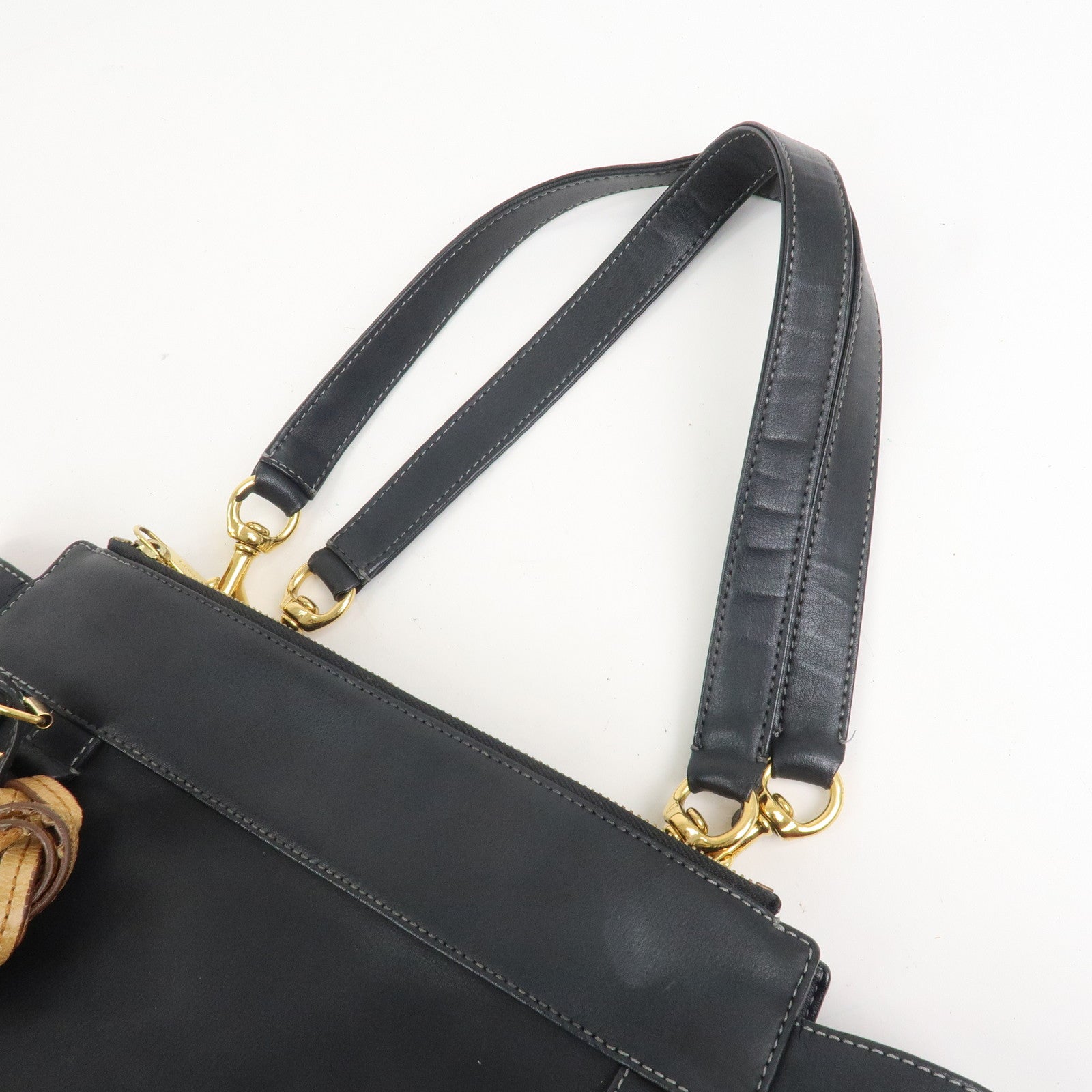 Chloe Eden Leather Tassel Shoulder Bag Hand Bag Black