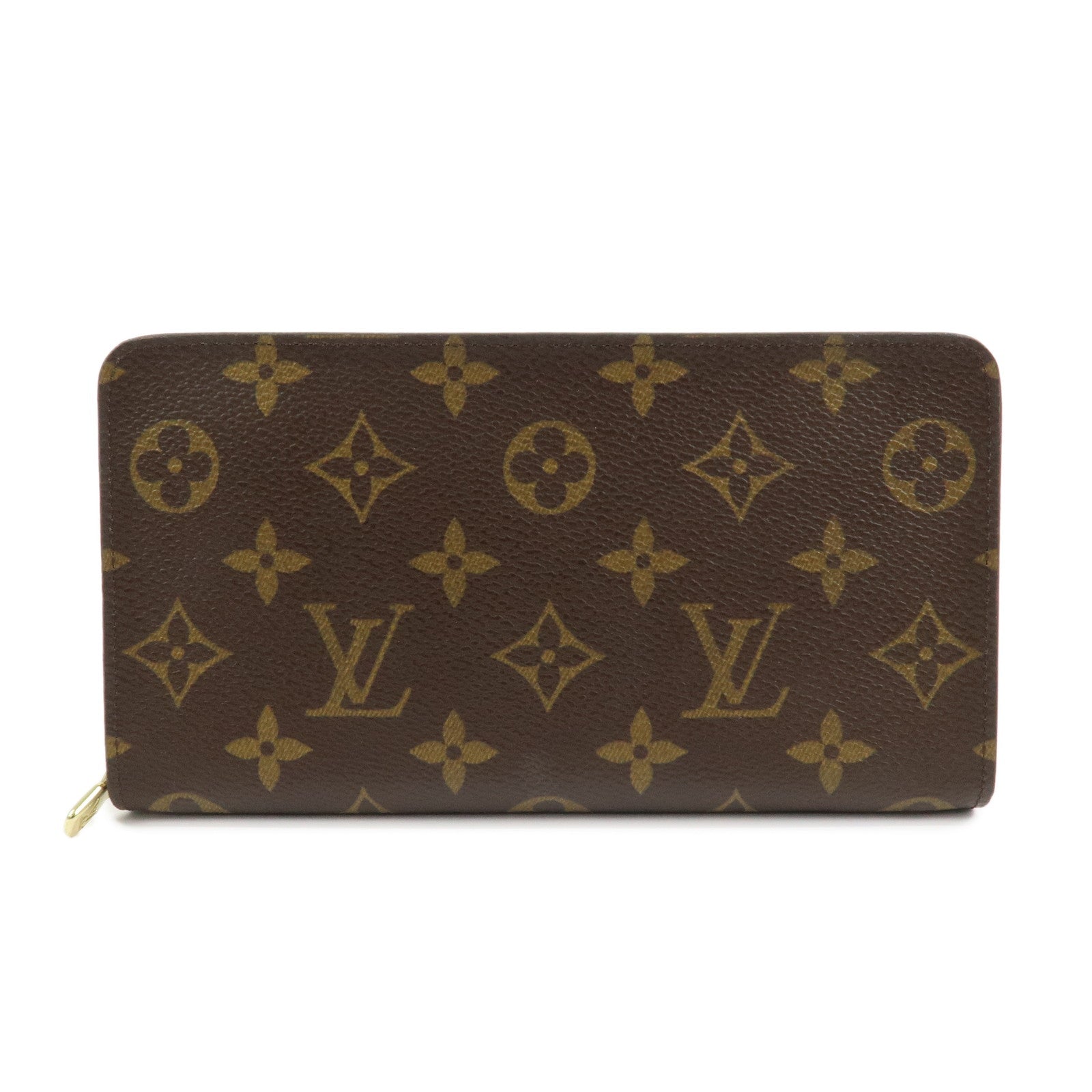 Loius Vuitton Monogram Porte Monnaie Zip Long Wallet Brown M61727