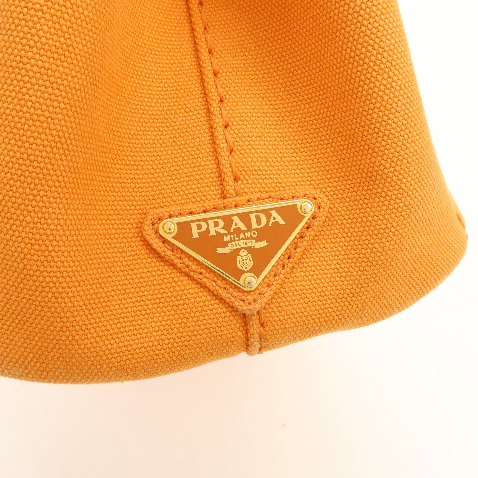 PRADA Canapa Mini Canvas Tote Bag Hand Bag BN2439 Orange