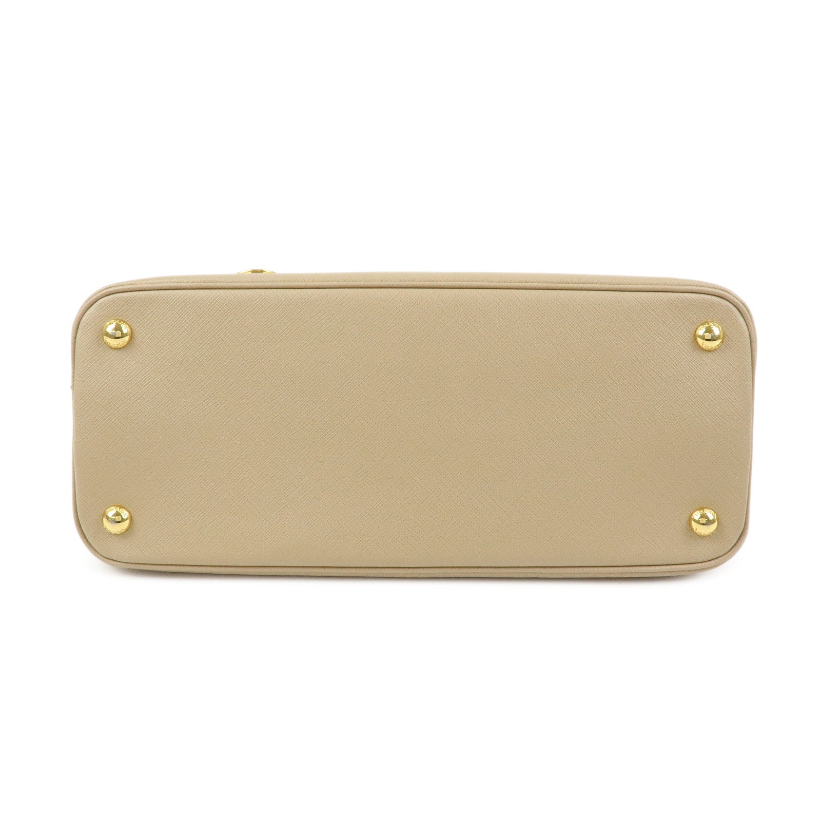 PRADA Triangle Logo Saffiano Leather 2Way Shoulder Bag Beige BL0837