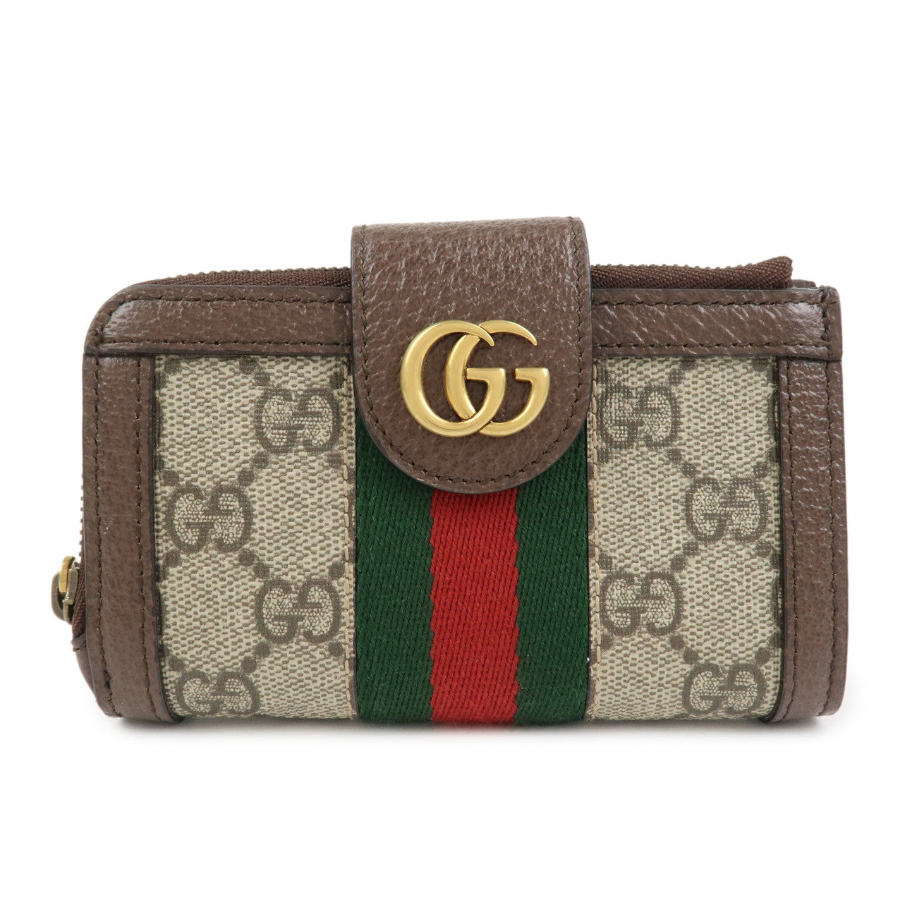 GUCCI Ophidia GG Supreme Leather Bi-fold Wallet Brown 699353