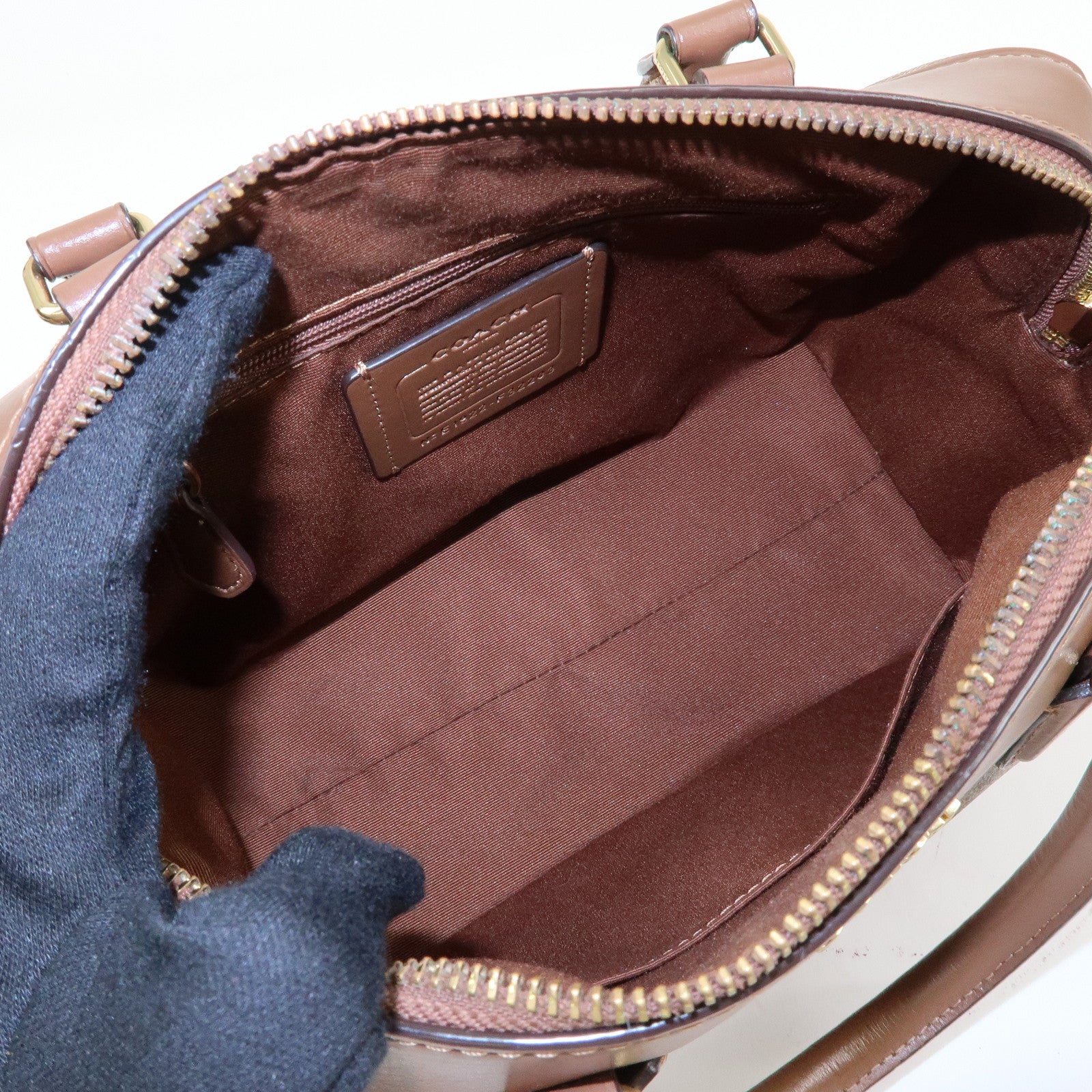 COACH Signature PVC Leather 2Way Shoulder Bag Hand Bag Brown