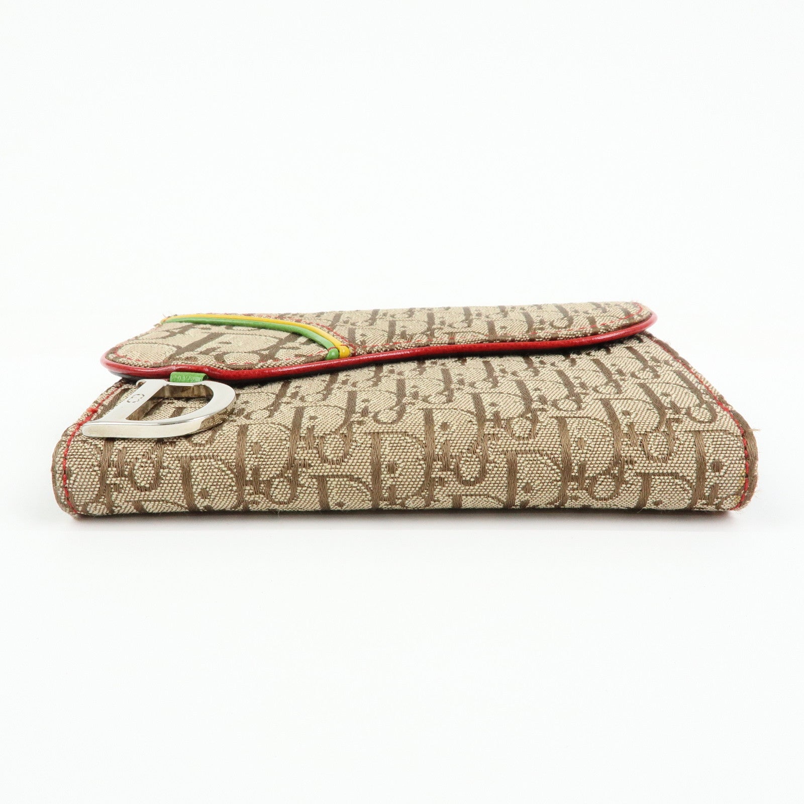 Christian Dior Rasta Trotter Saddle Jacquard Canvas Compact Wallet