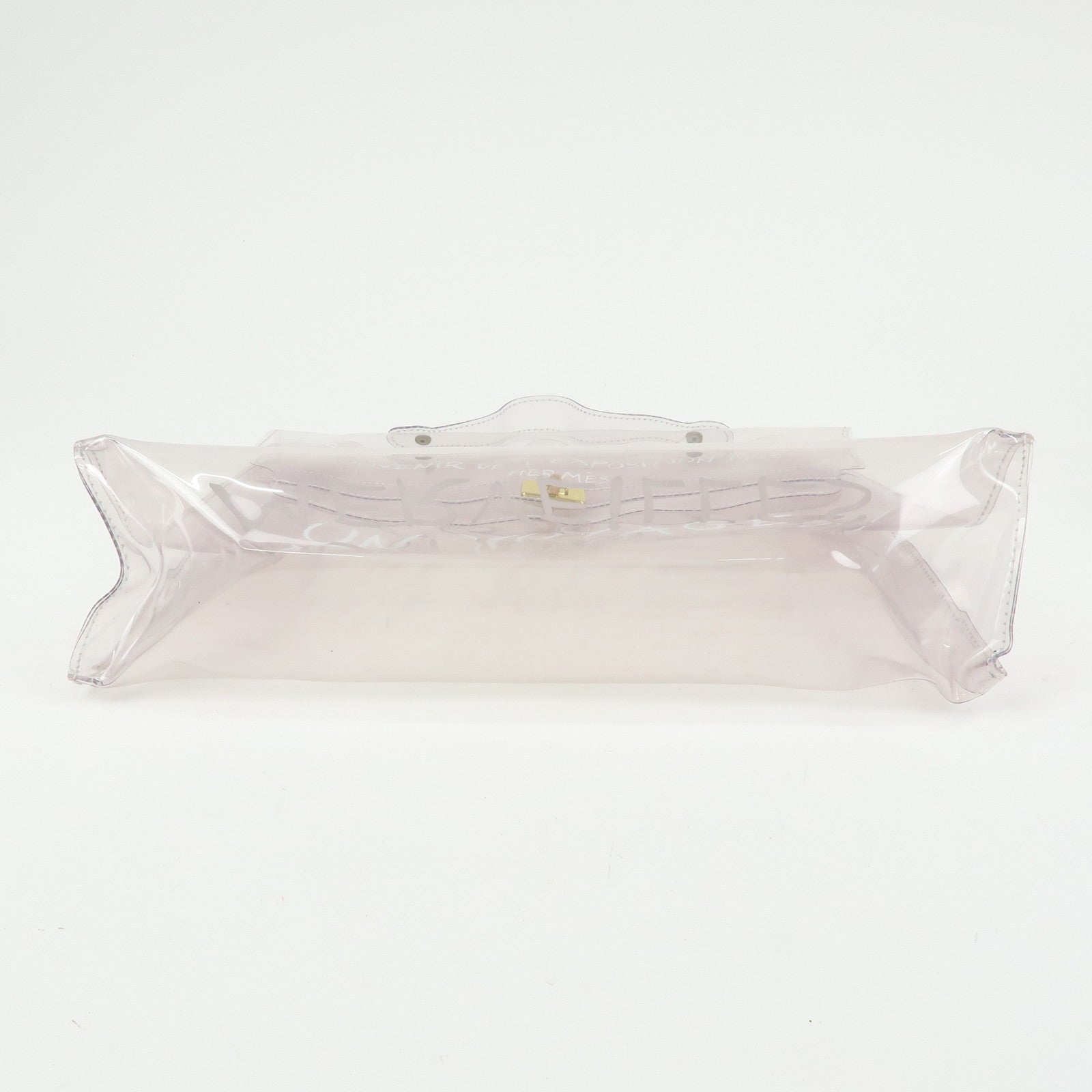 HERMES Vinyl Kelly Hand Bag Clear White