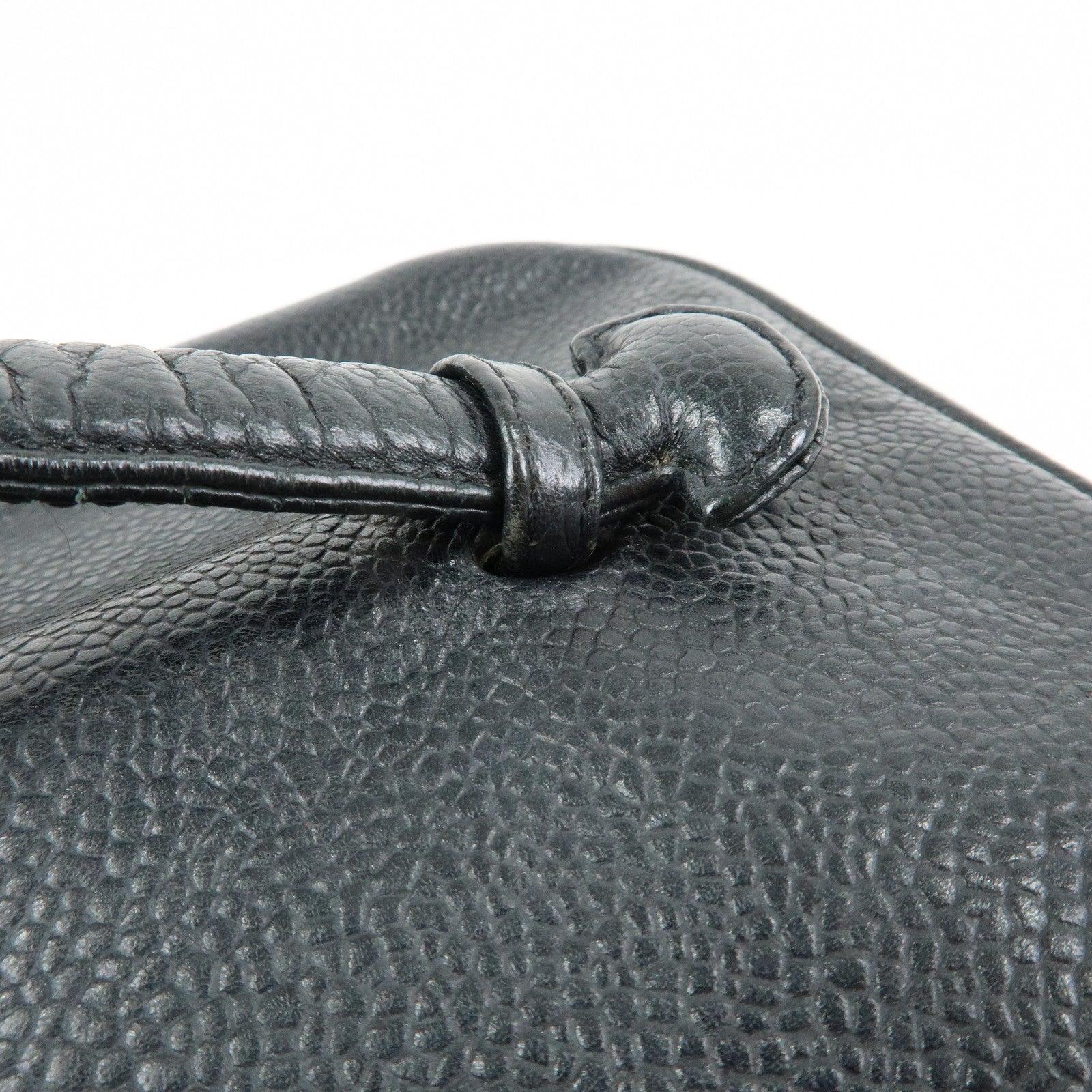 CHANEL COCO Mark Caviarskin Hand Bag Vanity Case Black A01997