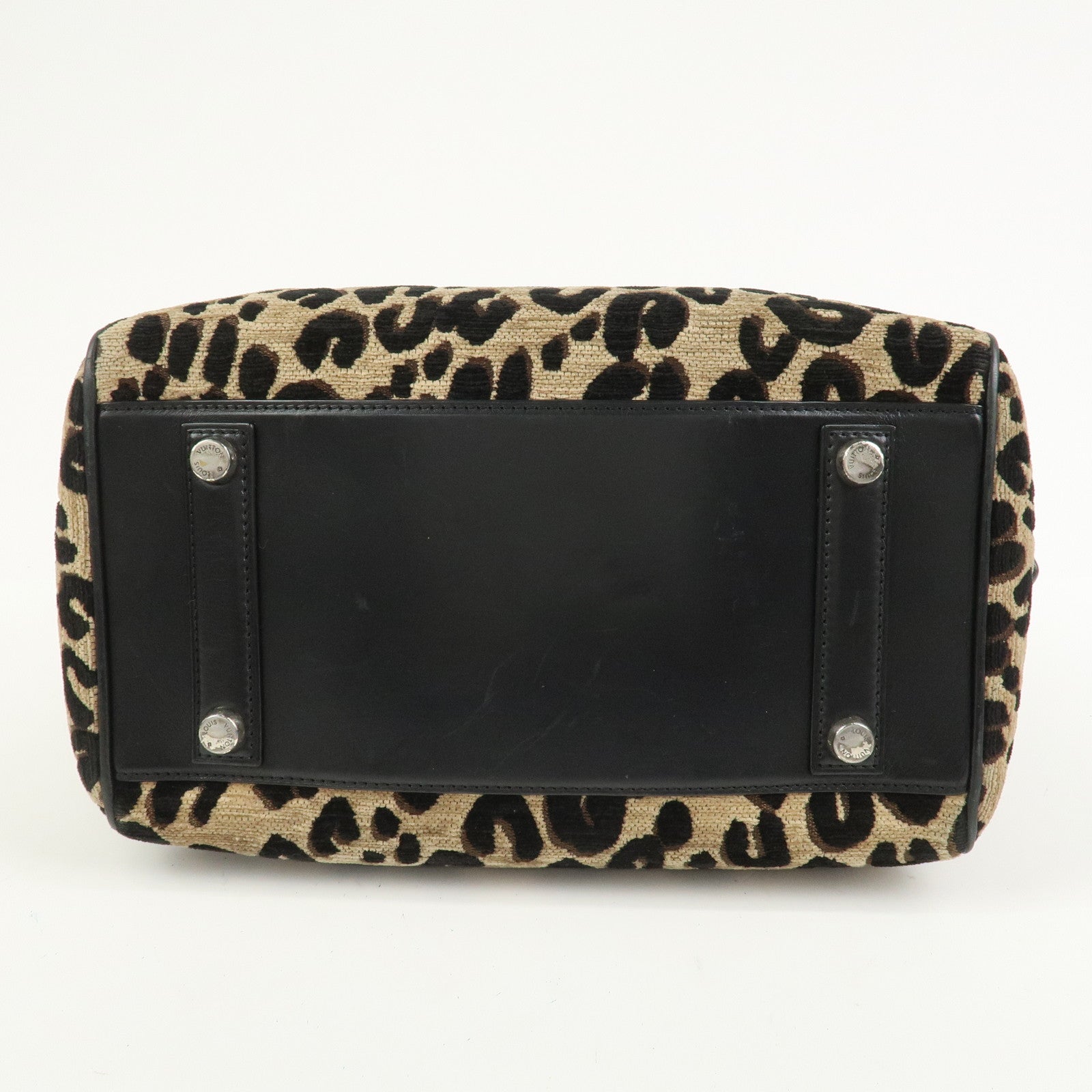 Louis Vuitton Speedy PM Leopard Corduroy Leather Hand Bag M97396