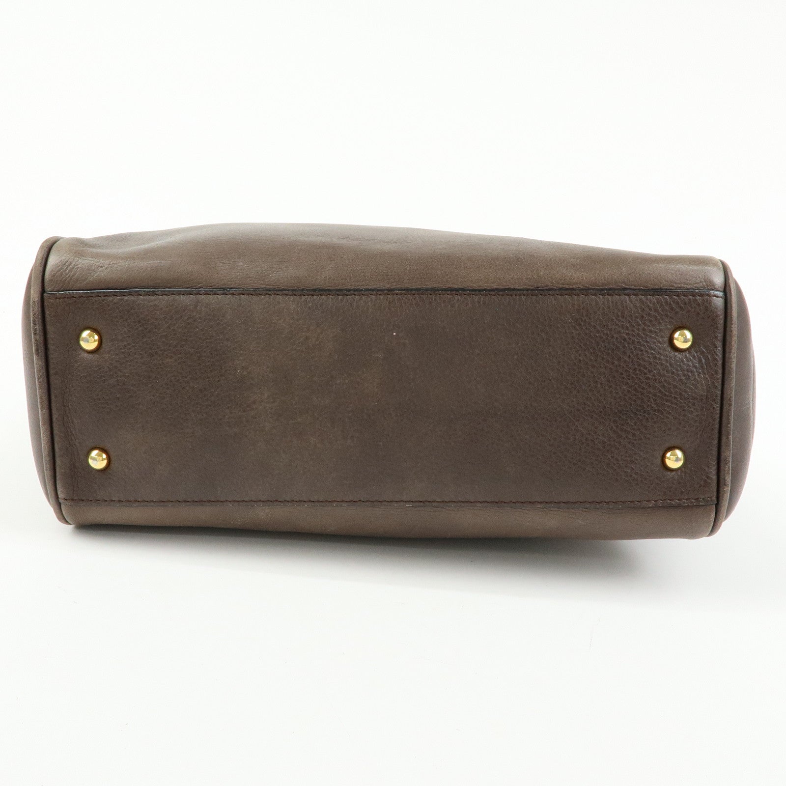 LOEWE MADRID1846 Leather Tote Bag Hand Bag Brown