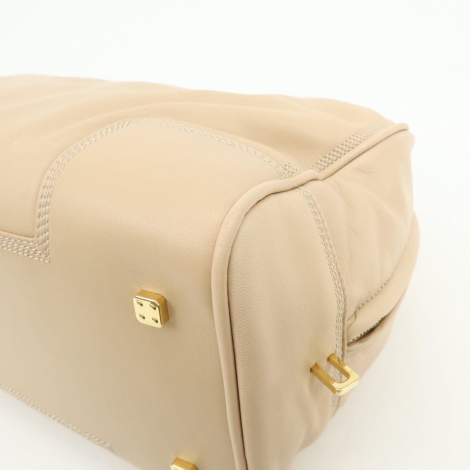 LOEWE Anagram Amazona 36 Nappa Leather Hand Bag Boston Bag Beige