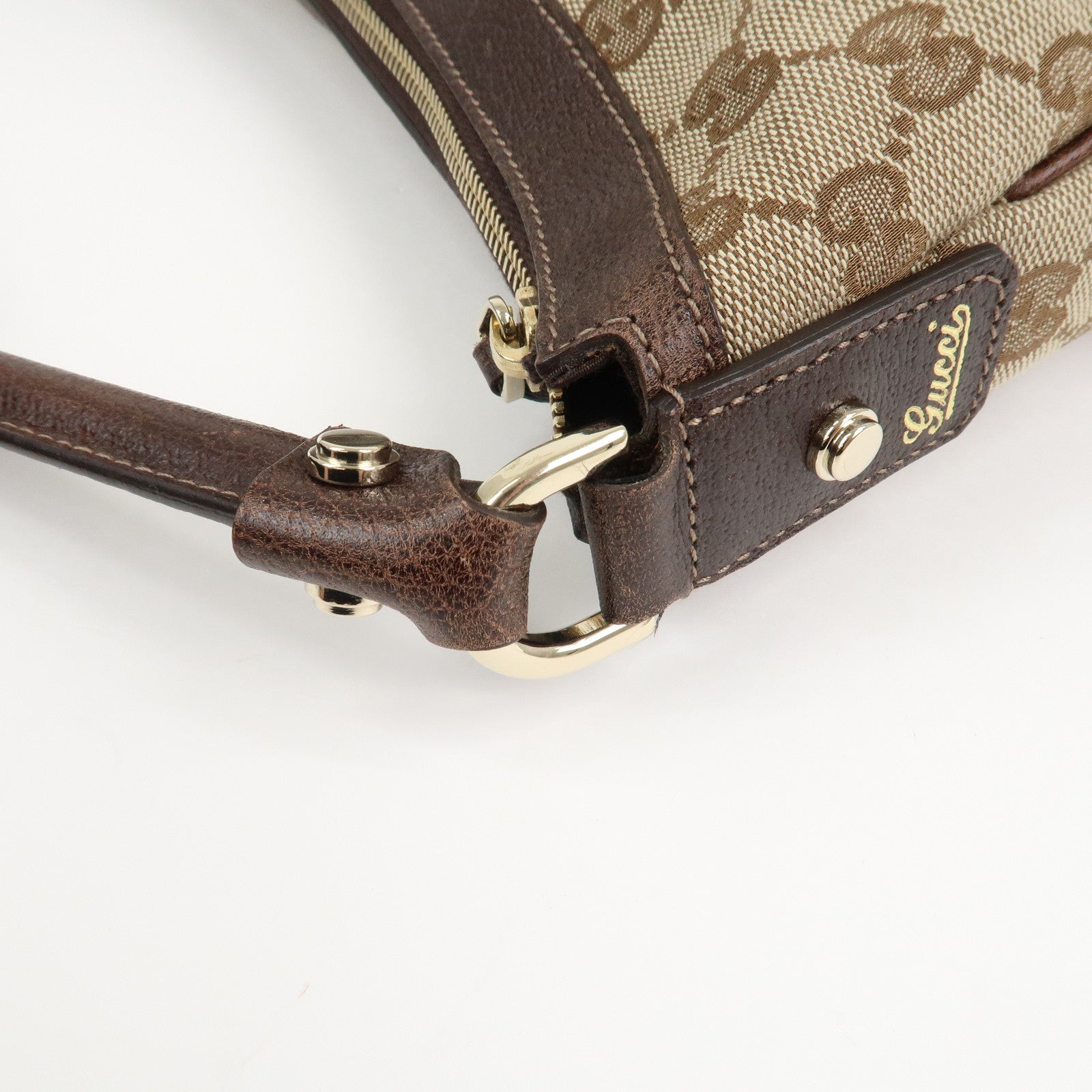 GUCCI Front Pocket Shoulder Bag Hand Bag Brown 153025