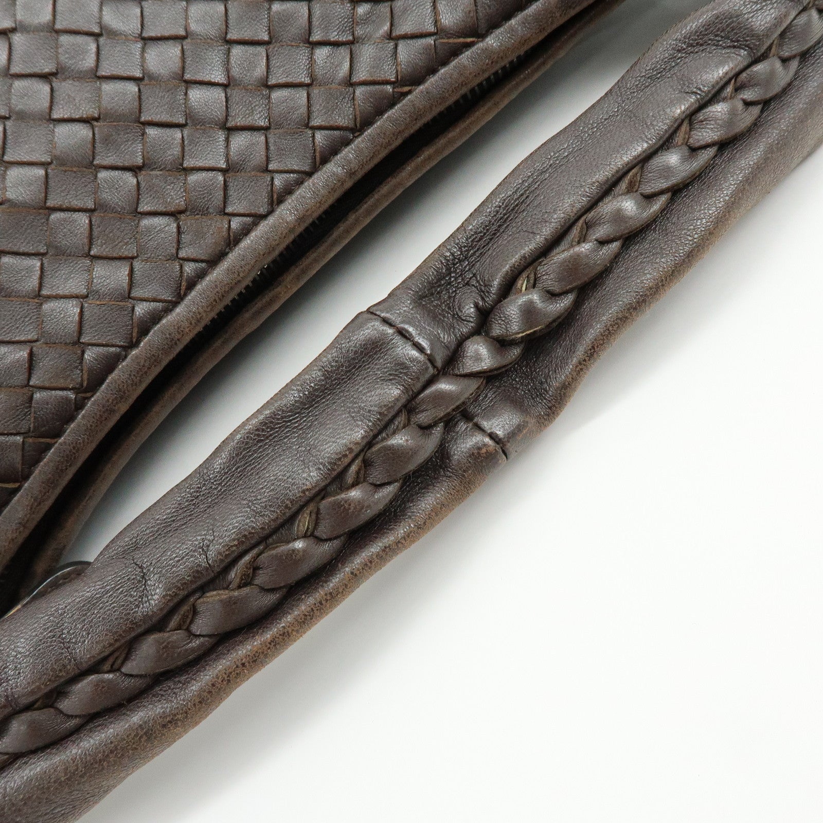 BOTTEGA VENETA Hobo Intrecciato Leather Shoulder Bag Brown 232499