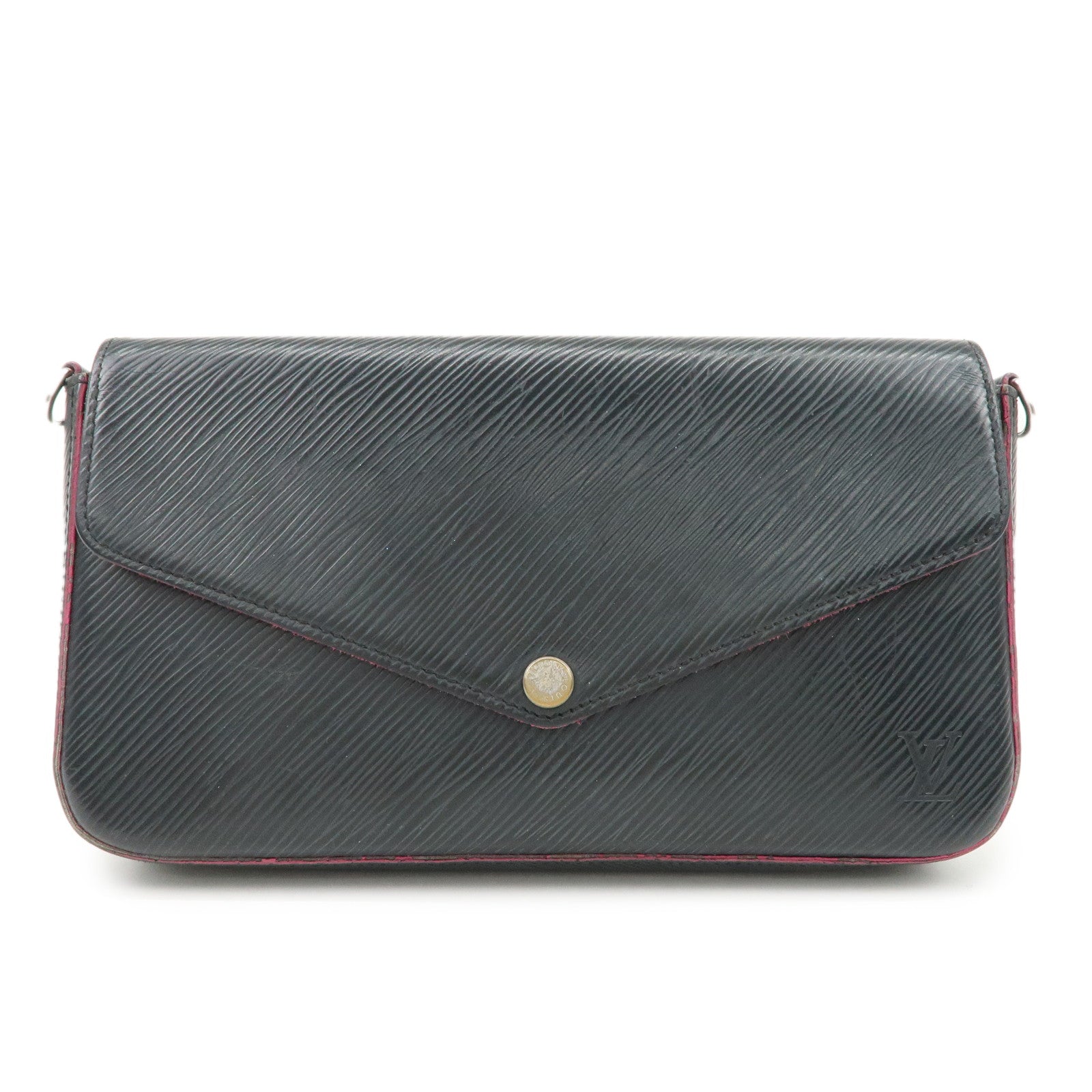 Louis Vuitton Epi Pochette Felicie Shoulder Bag Noir Pink M64579