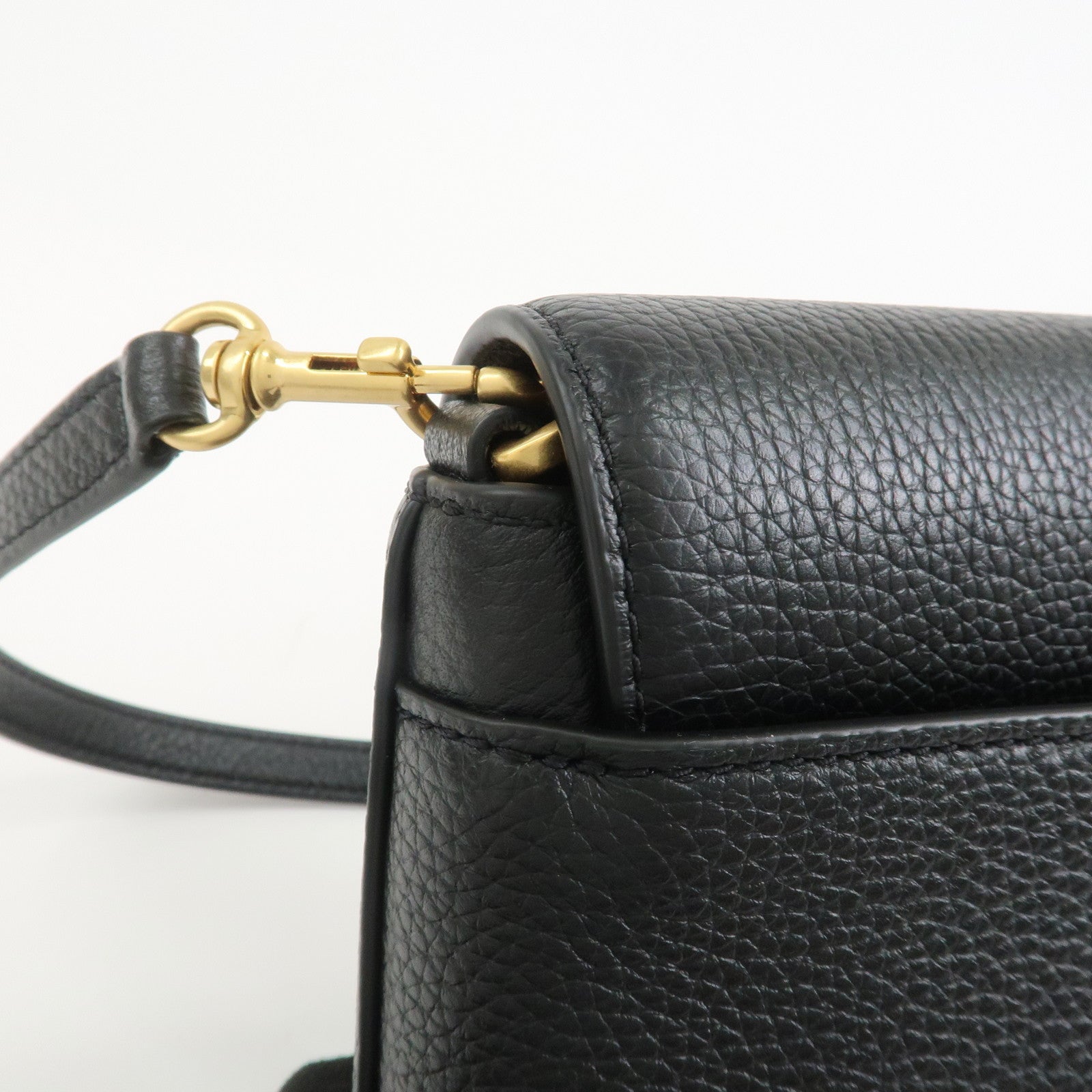 TORY BURCH Logo Leather Shoulder Bag Black