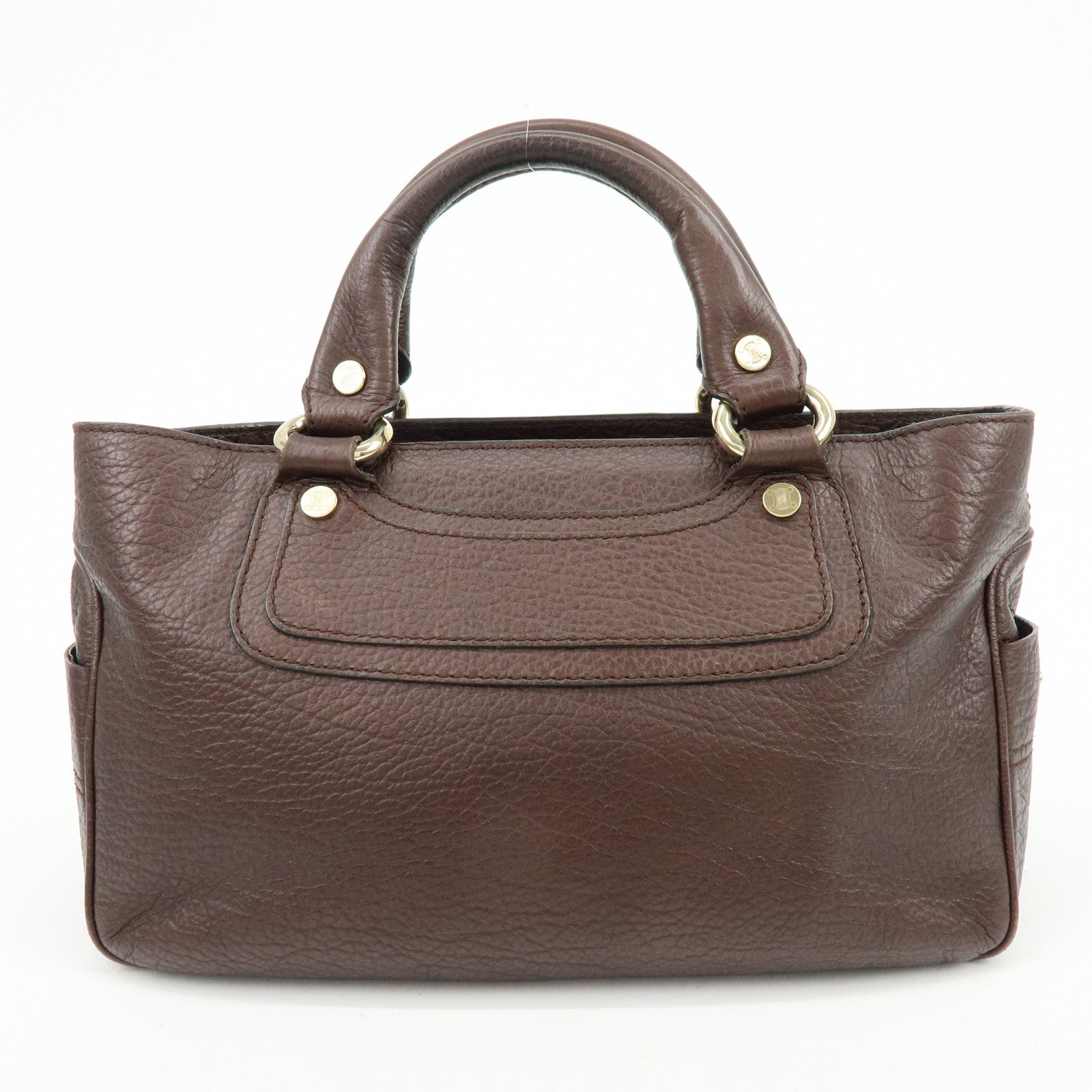 CELINE Macadam Leather Boogie Bag Hand Bag Burgundy