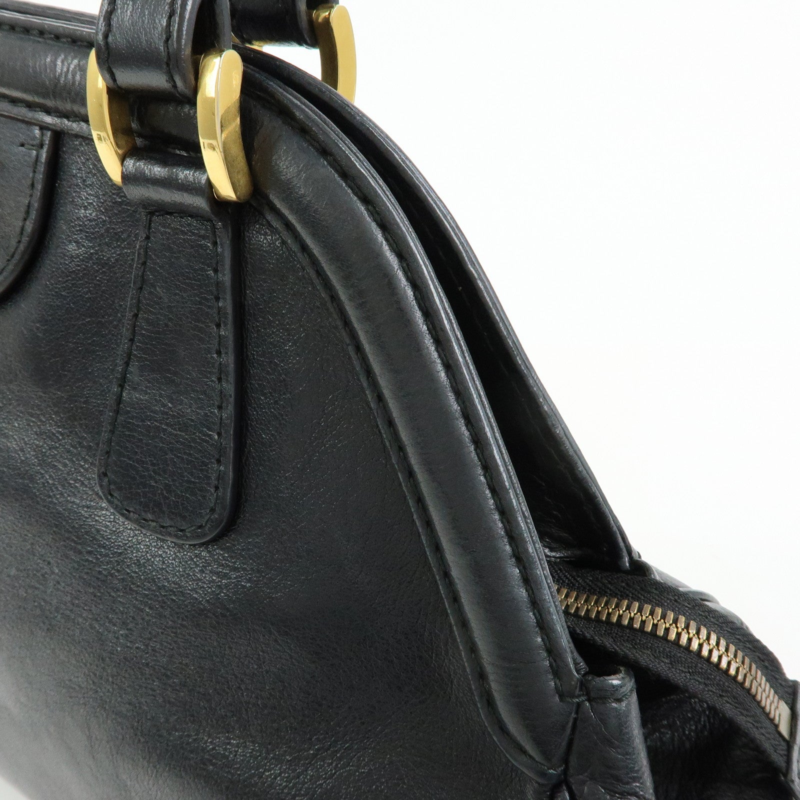 GUCCI GG Marmont Tiger Head Leather 2Way Bag Hand Bag Black 516459