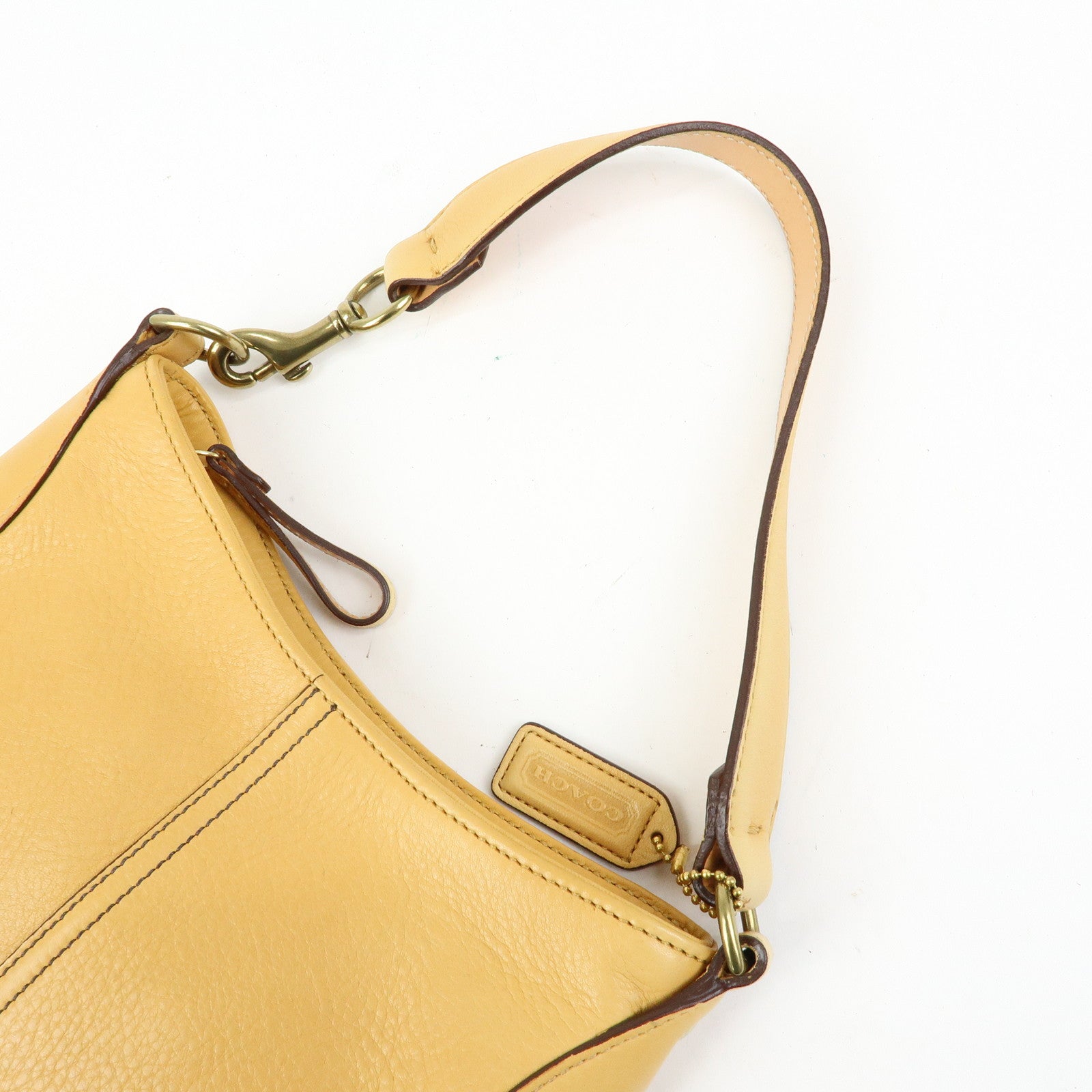 COACH Ergo Set of 2 Leather Shoulder Hand Bag Brown Beige Yellow