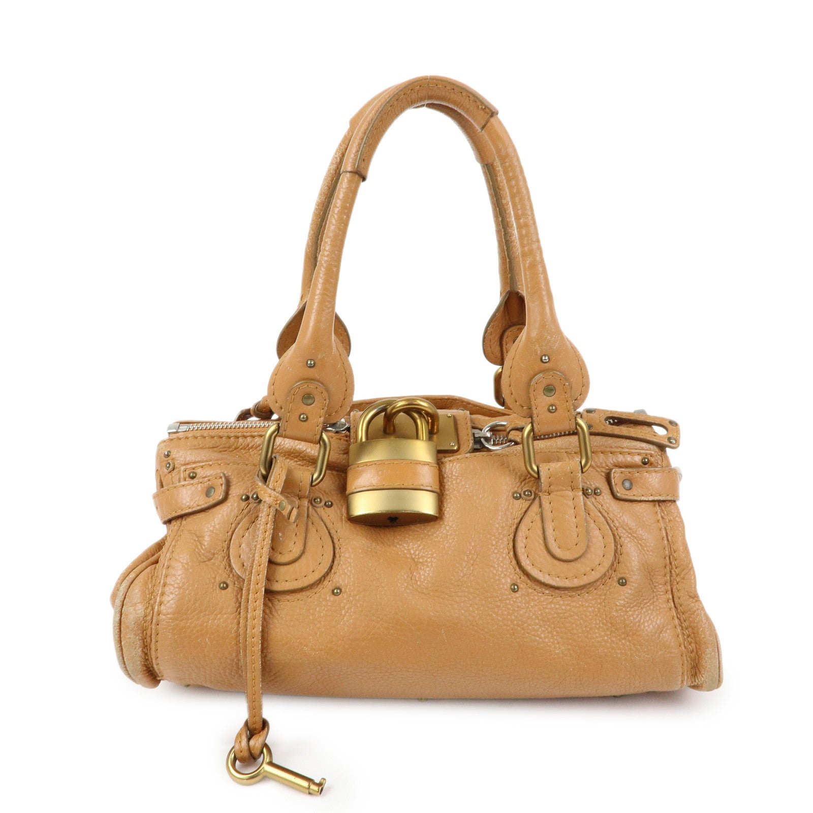 Chloe Paddington Medium Leather Hand Bag Shoulder Bag Brown