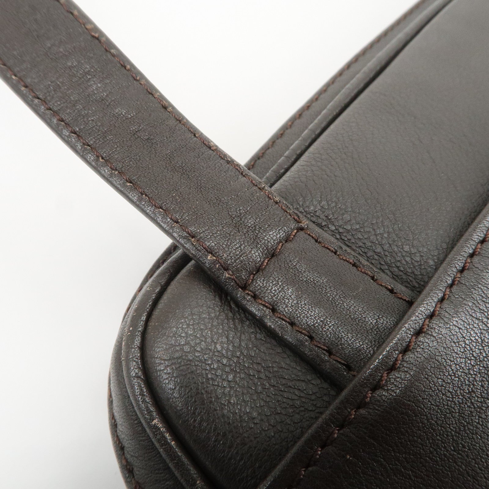 LOEWE Anagram Suede Leather Shoulder Bag Crossbody Bag Brown