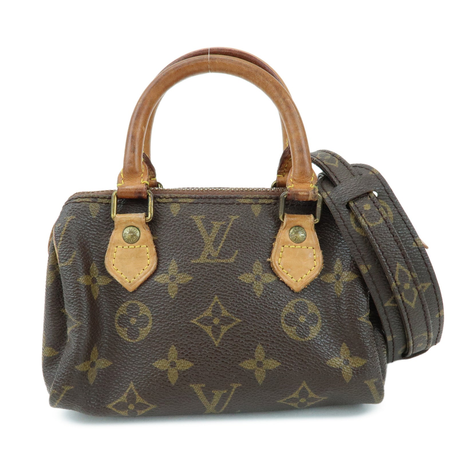 Louis Vuitton Monogram Mini Speedy Hand Shoulder Bag Brown M41534