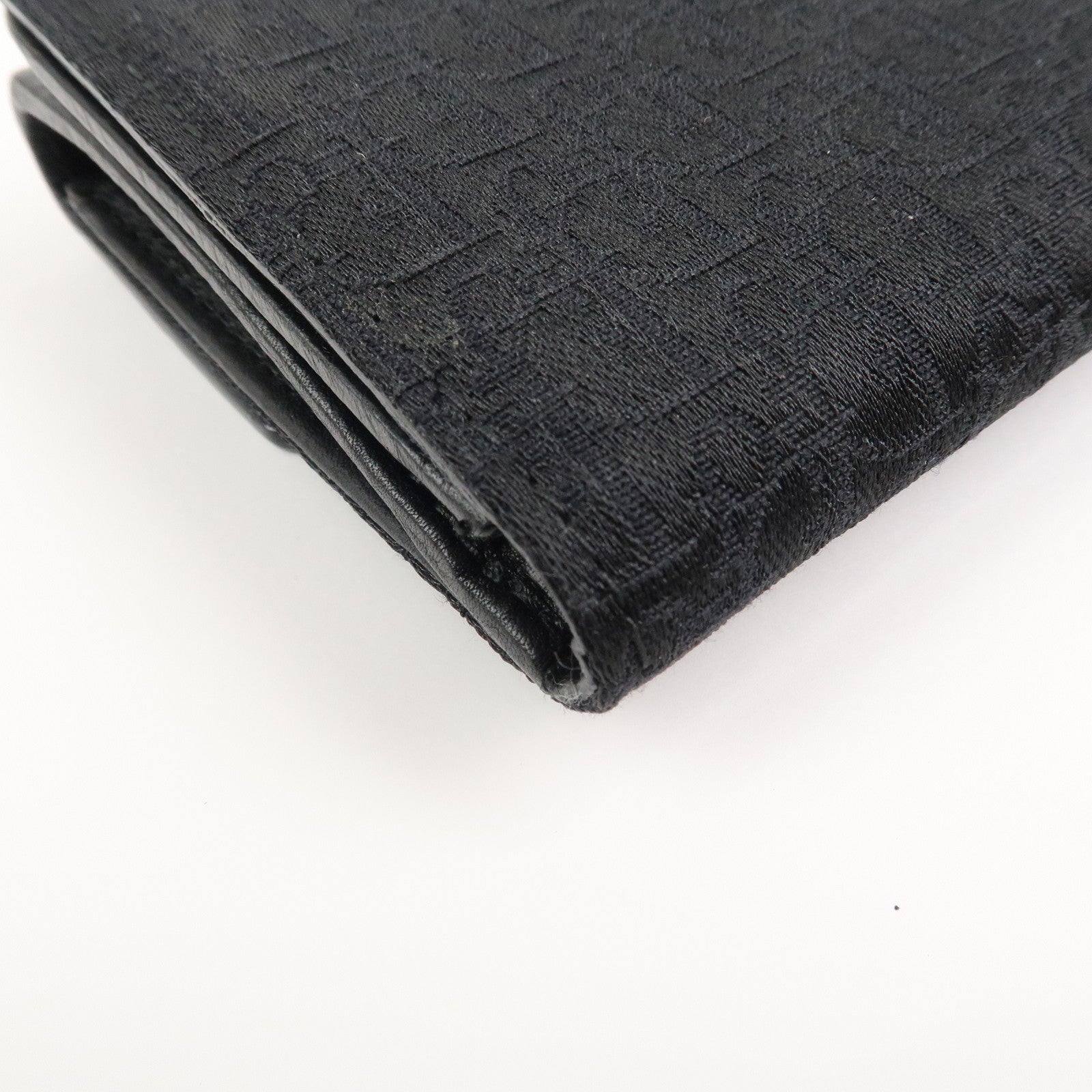 Christian Dior Trotter Canvas Leather Long Wallet Black